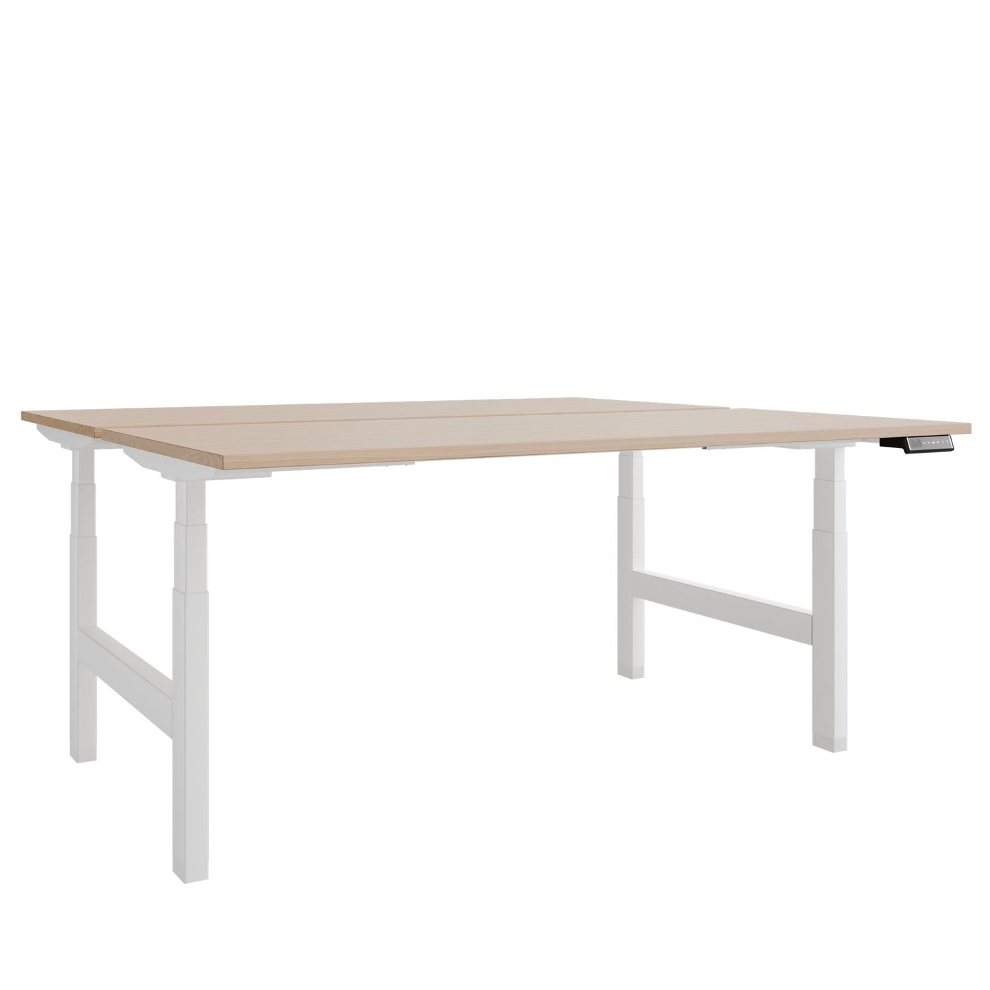 TELDRA Pro Team-Schreibtisch | 1600-1800 mm, elektrisch höhenverstellbar, Echtholz-Furnier Eiche