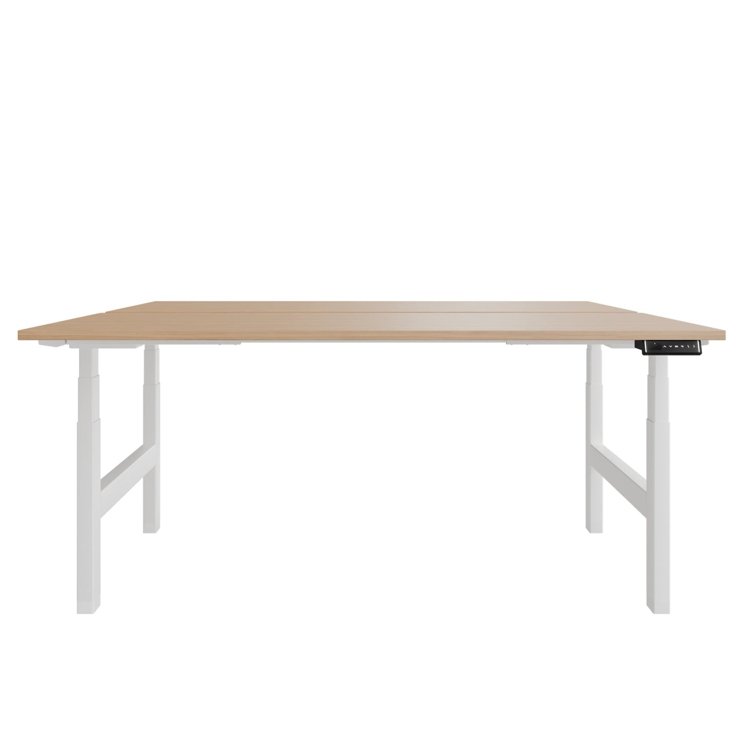 TELDRA Pro Team-Schreibtisch | 1600-1800 mm, elektrisch höhenverstellbar, Echtholz-Furnier Eiche