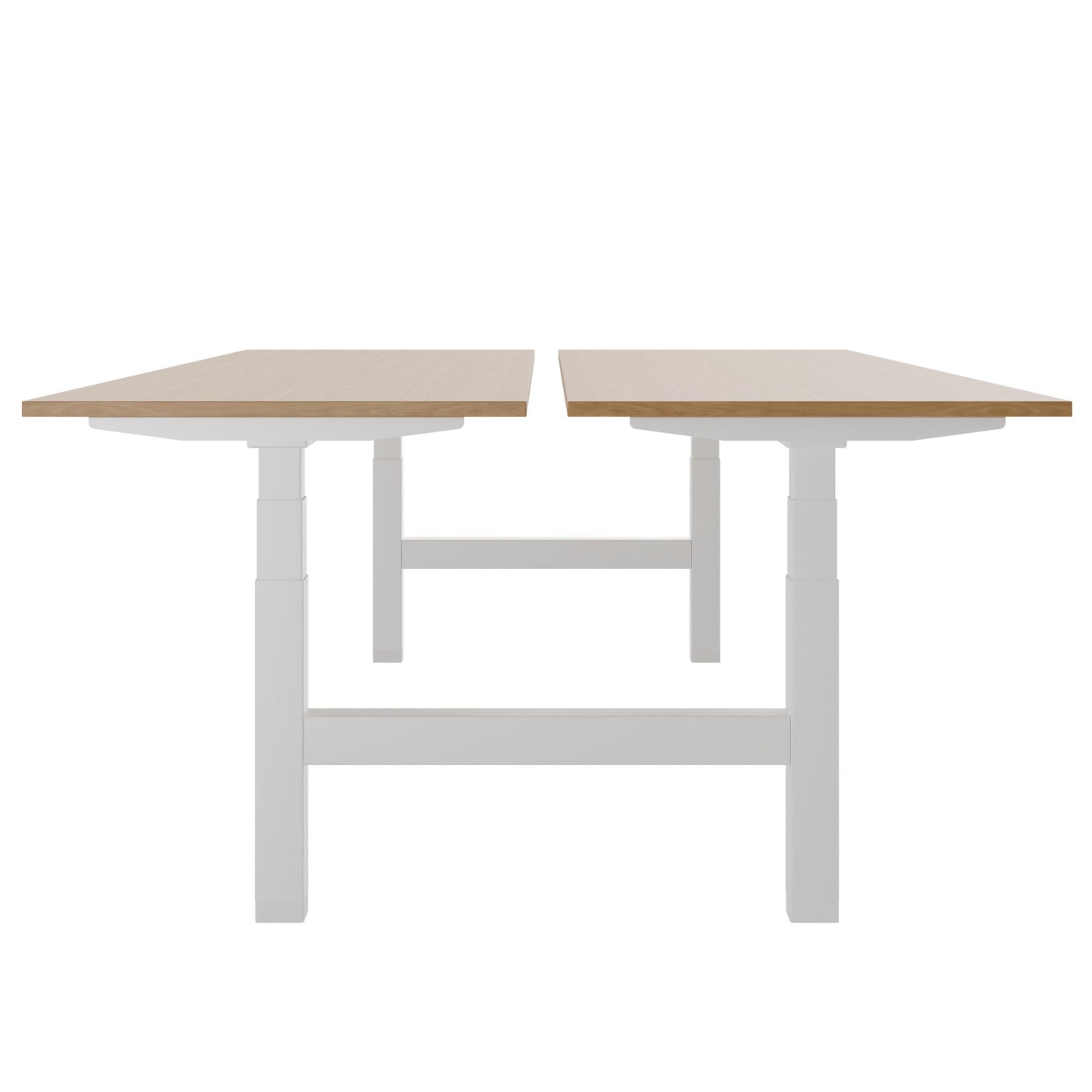 TELDRA Pro Team-Schreibtisch | 1600-1800 mm, elektrisch höhenverstellbar, Echtholz-Furnier Eiche