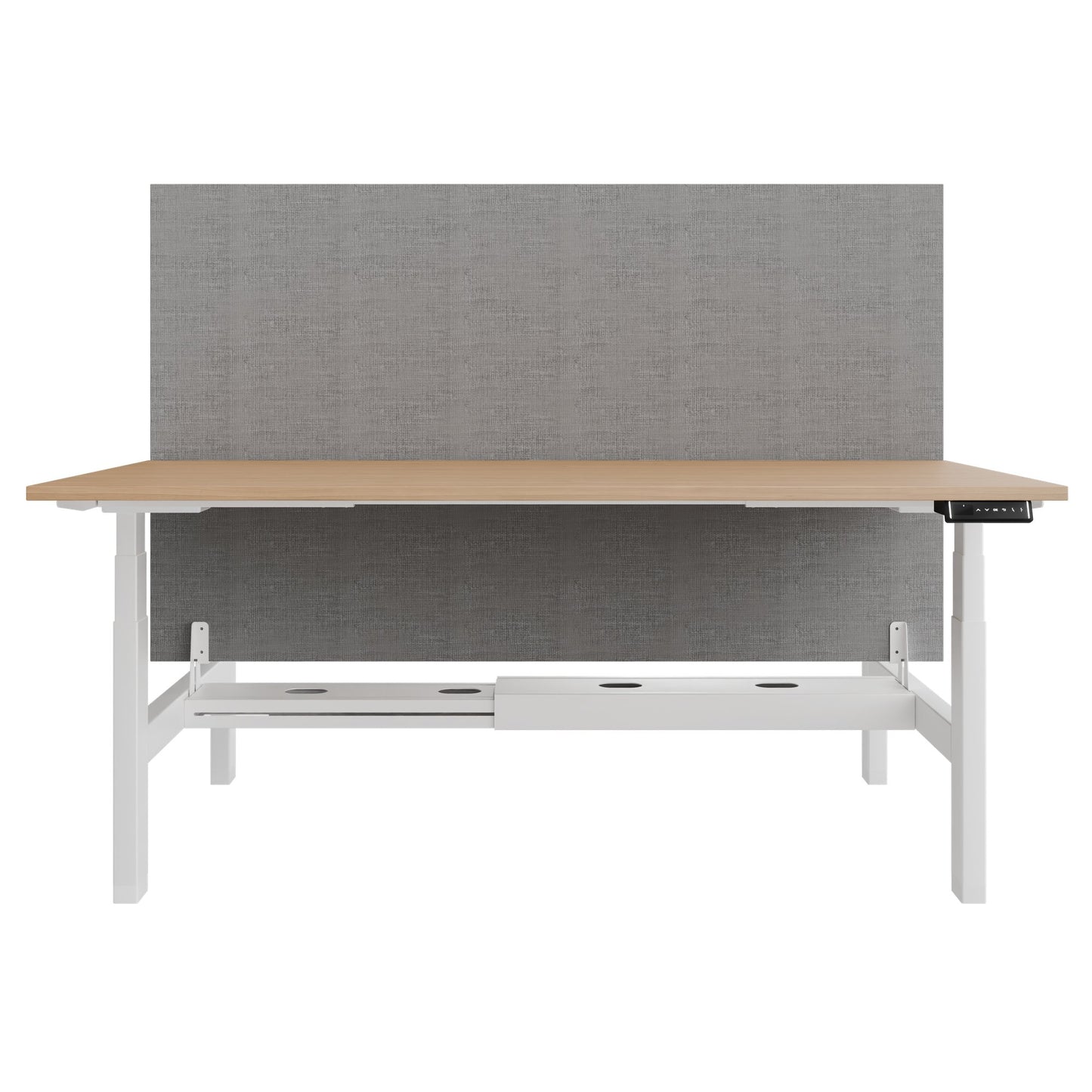 TELDRA Pro Team-Schreibtisch | 1600-1800 mm, elektrisch höhenverstellbar, Echtholz-Furnier Eiche