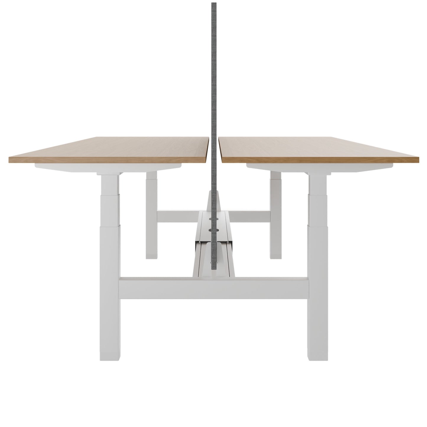 TELDRA Pro Team-Schreibtisch | 1600-1800 mm, elektrisch höhenverstellbar, Echtholz-Furnier Eiche