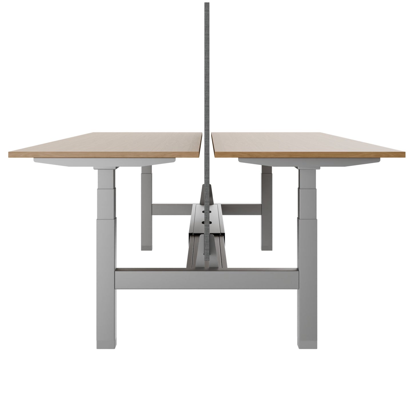 TELDRA Pro Team-Schreibtisch | 1600-1800 mm, elektrisch höhenverstellbar, Echtholz-Furnier Eiche