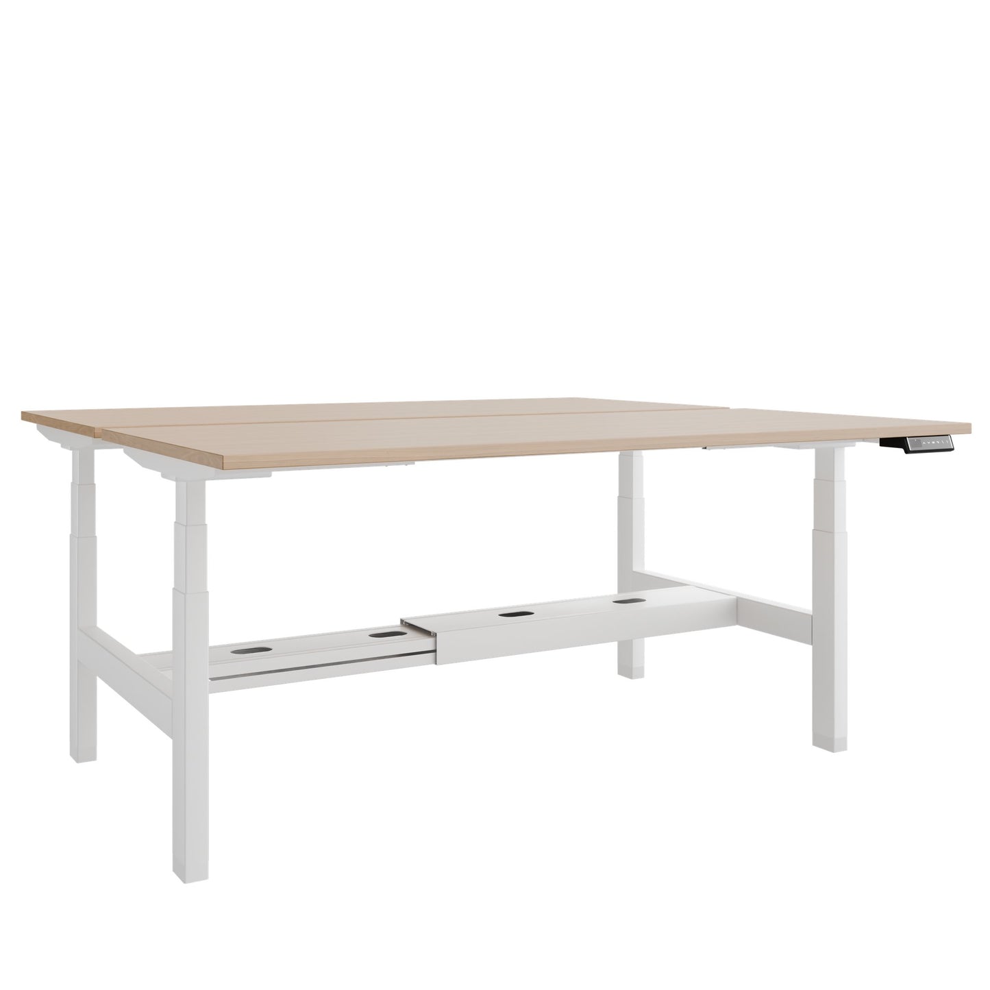 TELDRA Pro Team-Schreibtisch | 1600-1800 mm, elektrisch höhenverstellbar, Echtholz-Furnier Eiche