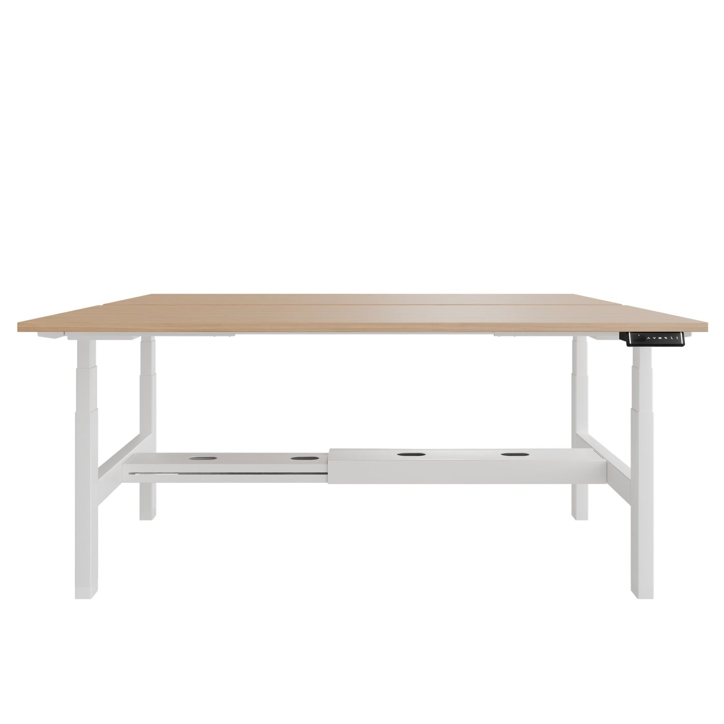 TELDRA Pro Team-Schreibtisch | 1600-1800 mm, elektrisch höhenverstellbar, Echtholz-Furnier Eiche