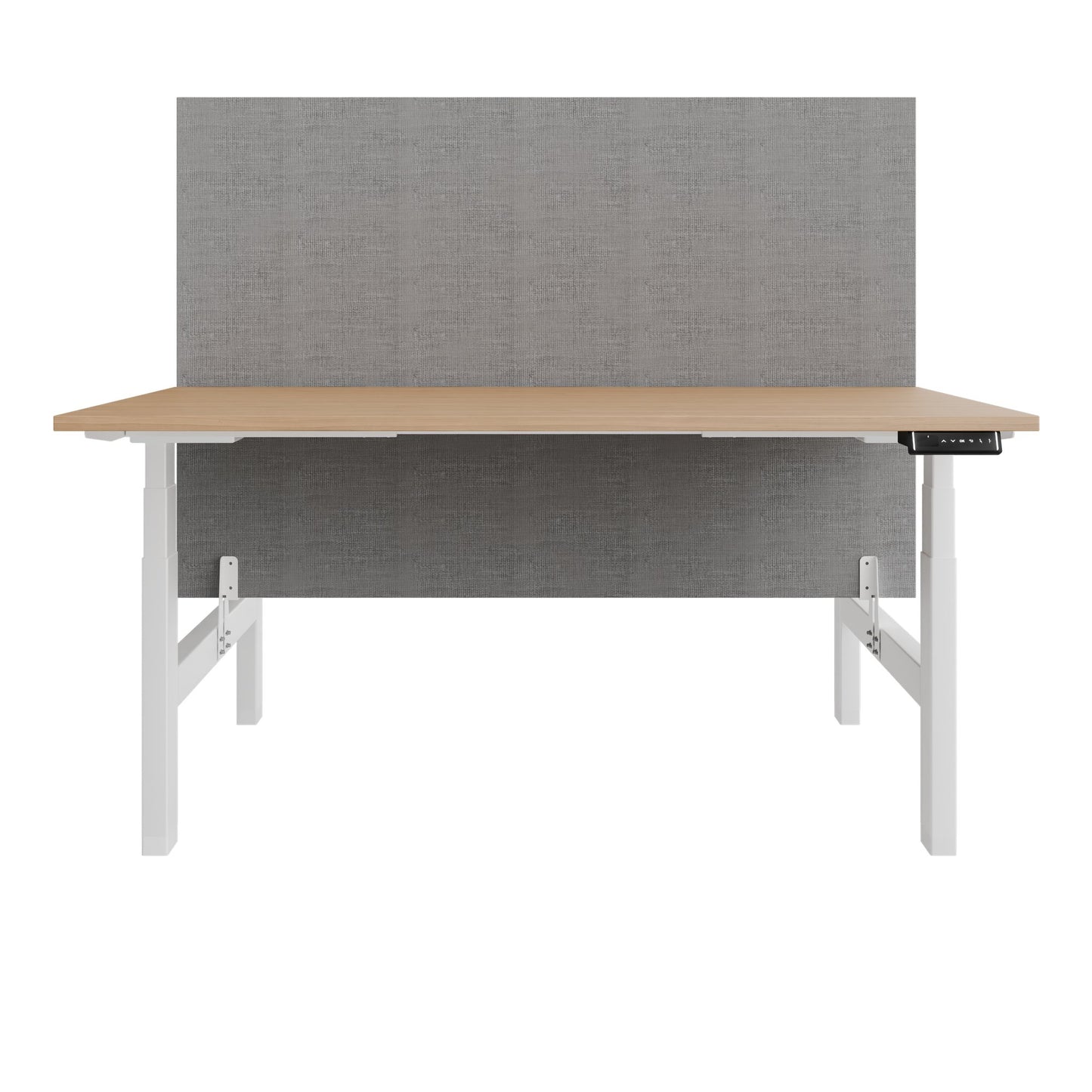 TELDRA Pro Team-Schreibtisch | 1600-1800 mm, elektrisch höhenverstellbar, Echtholz-Furnier Eiche