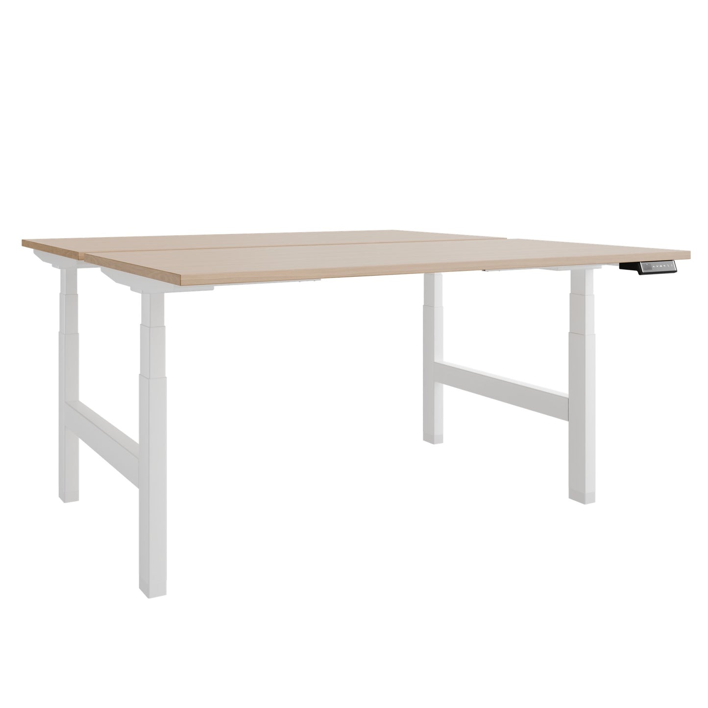 TELDRA Pro Team-Schreibtisch | 1600-1800 mm, elektrisch höhenverstellbar, Echtholz-Furnier Eiche