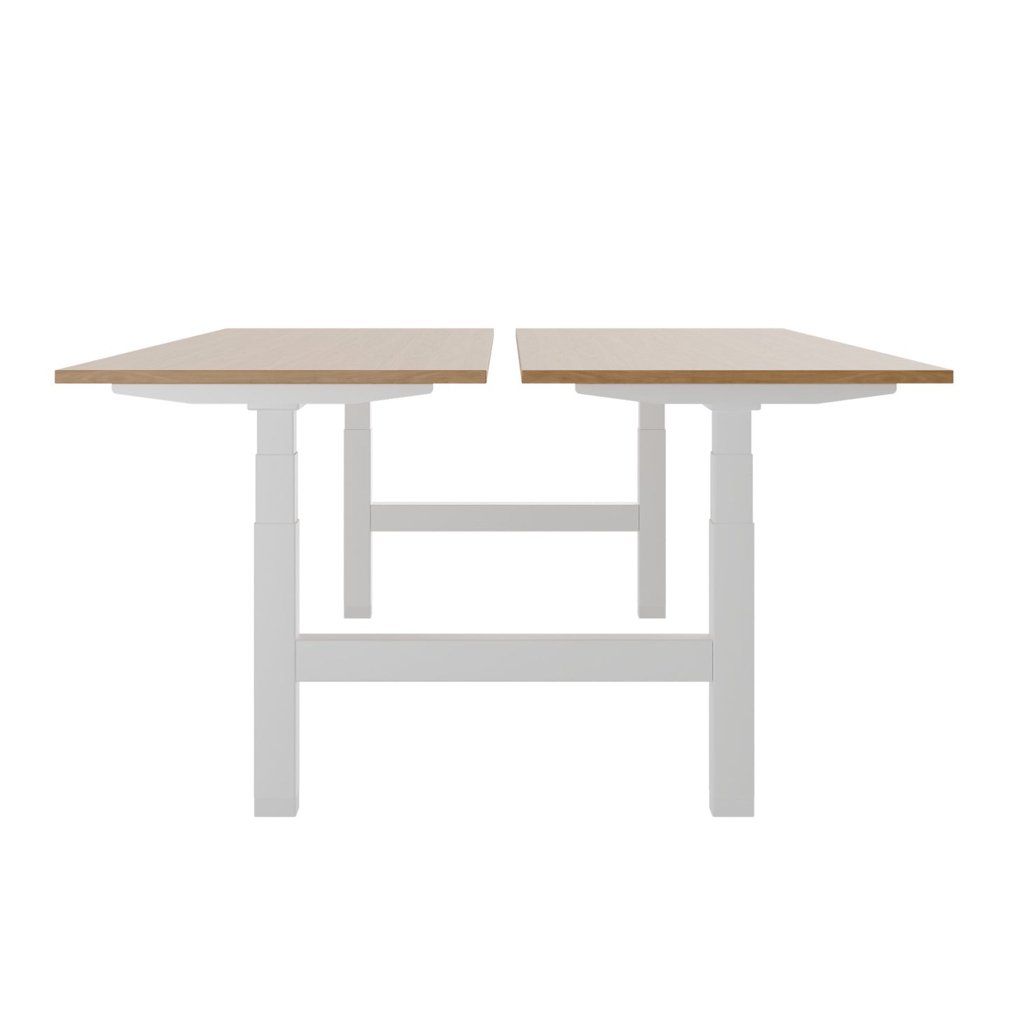 TELDRA Pro Team-Schreibtisch | 1600-1800 mm, elektrisch höhenverstellbar, Echtholz-Furnier Eiche