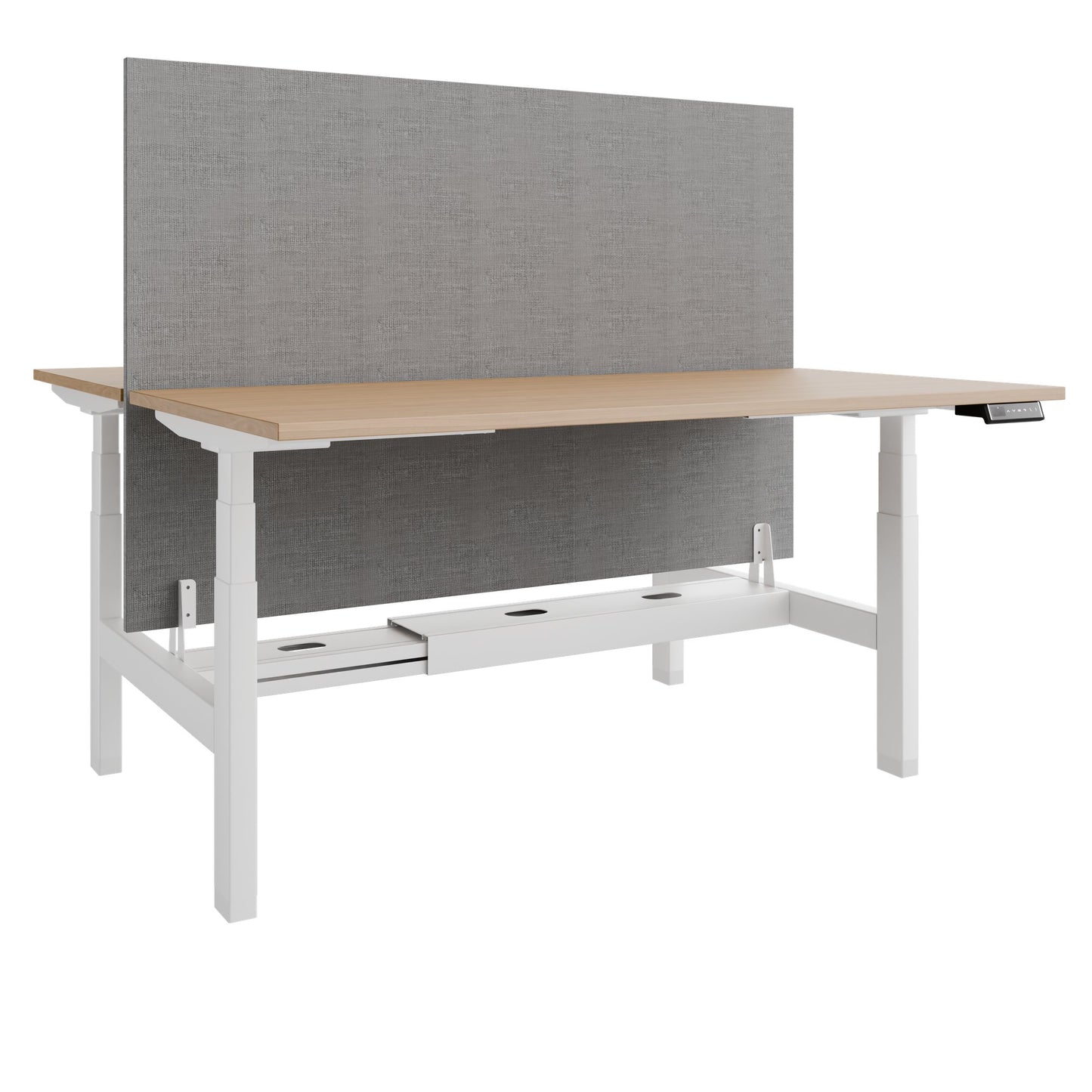 TELDRA Pro Team-Schreibtisch | 1600-1800 mm, elektrisch höhenverstellbar, Echtholz-Furnier Eiche