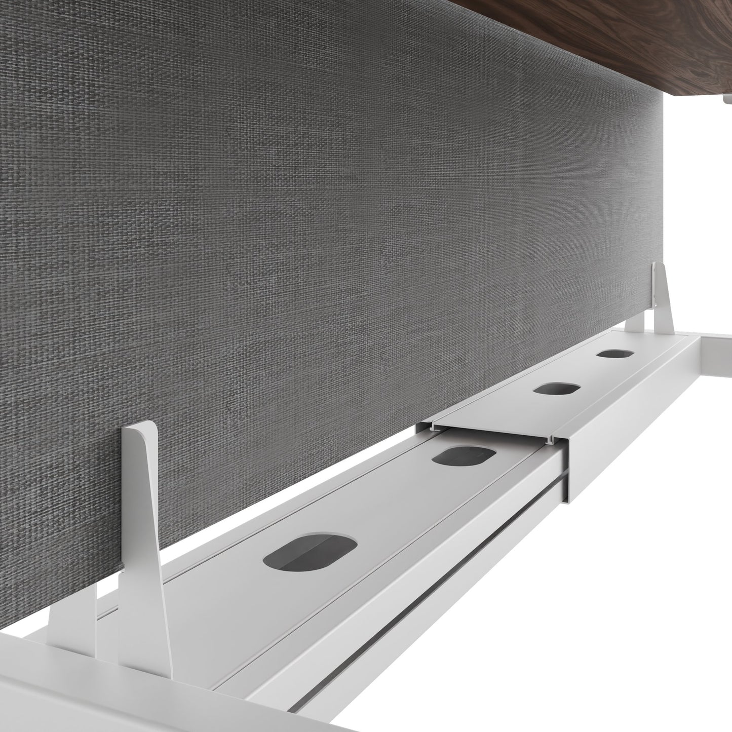 TELDRA Pro Team-Schreibtisch | 1600-1800 mm, elektrisch höhenverstellbar, Echtholz-Furnier Nussbaum