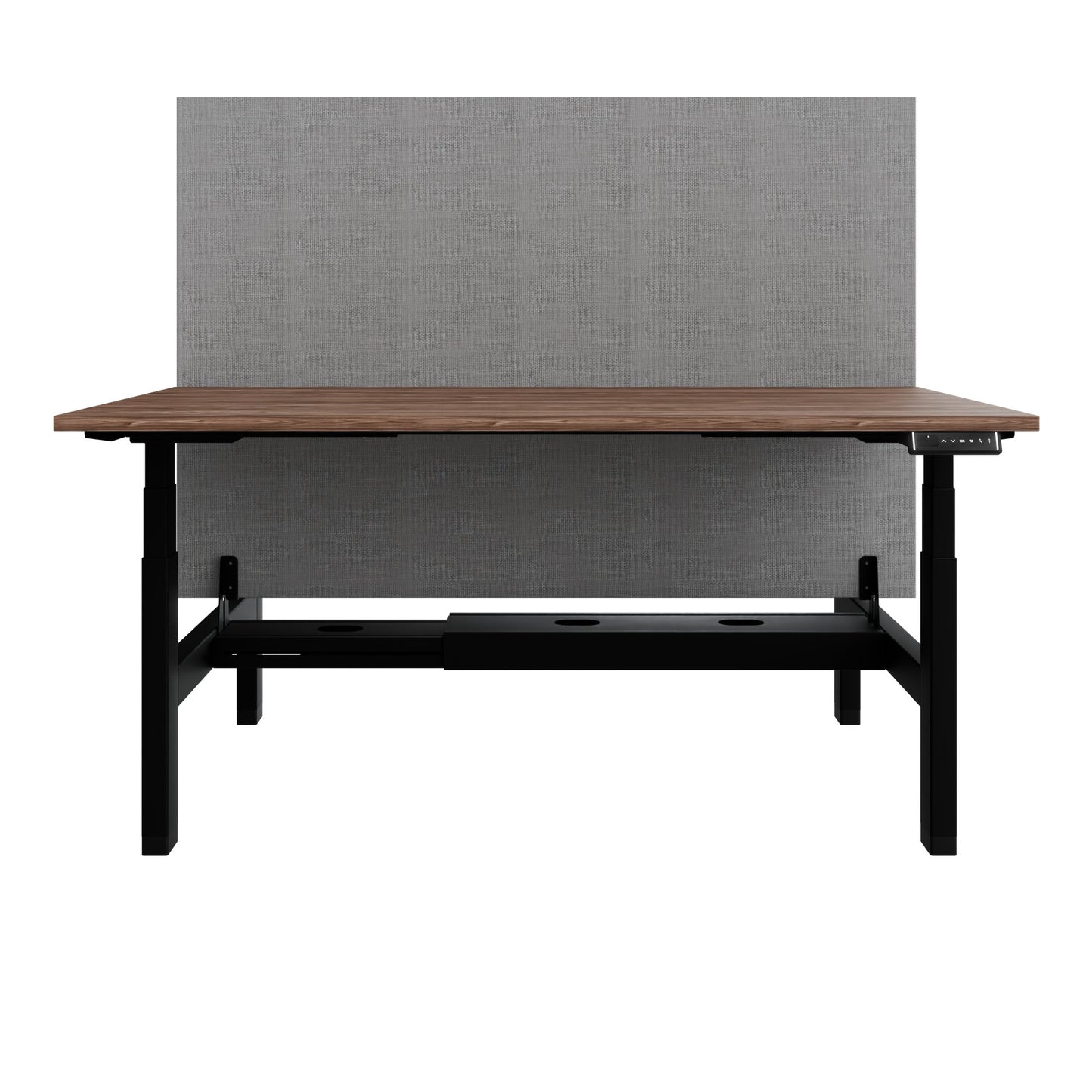 TELDRA Pro Team-Schreibtisch | 1600-1800 mm, elektrisch höhenverstellbar, Echtholz-Furnier Nussbaum