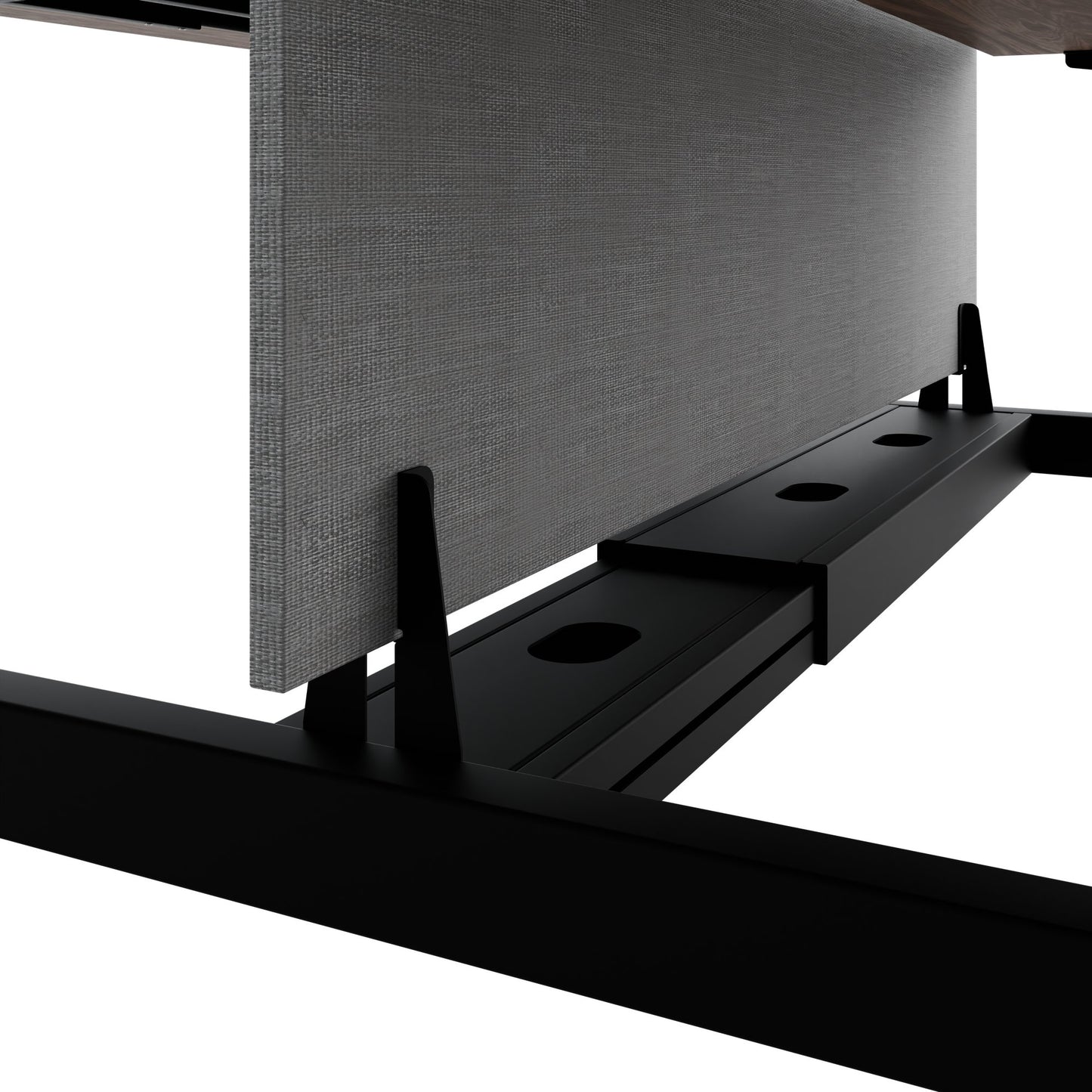 TELDRA Pro Team-Schreibtisch | 1600-1800 mm, elektrisch höhenverstellbar, Echtholz-Furnier Nussbaum