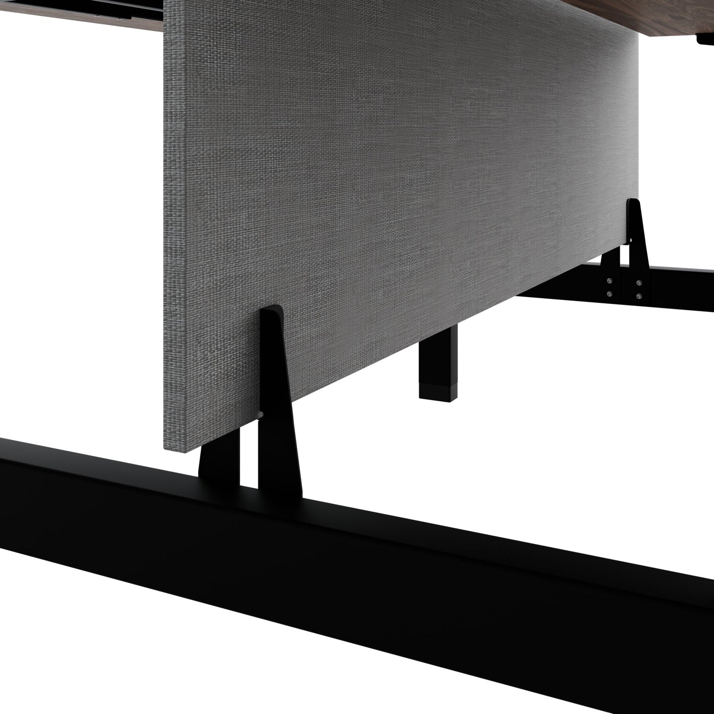 TELDRA Pro Team-Schreibtisch | 1600-1800 mm, elektrisch höhenverstellbar, Echtholz-Furnier Nussbaum