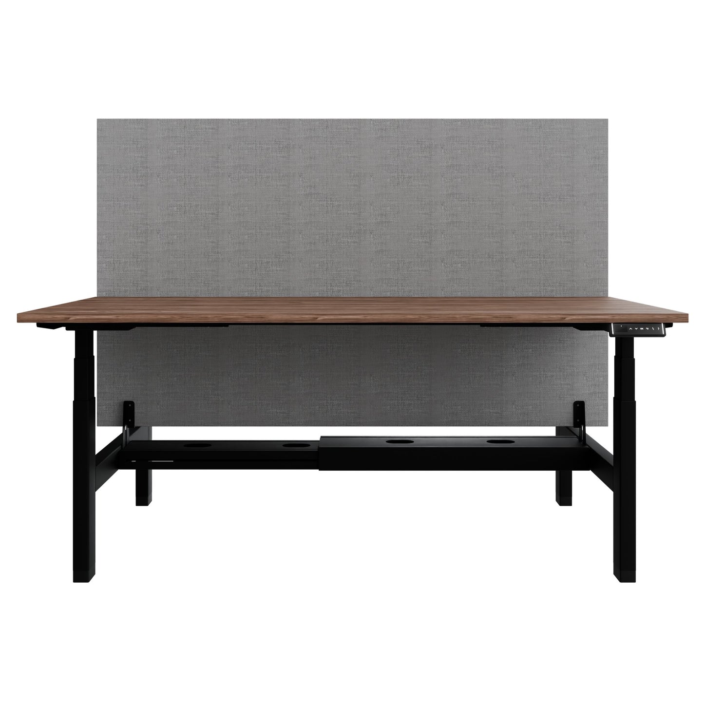 TELDRA Pro Team-Schreibtisch | 1600-1800 mm, elektrisch höhenverstellbar, Echtholz-Furnier Nussbaum