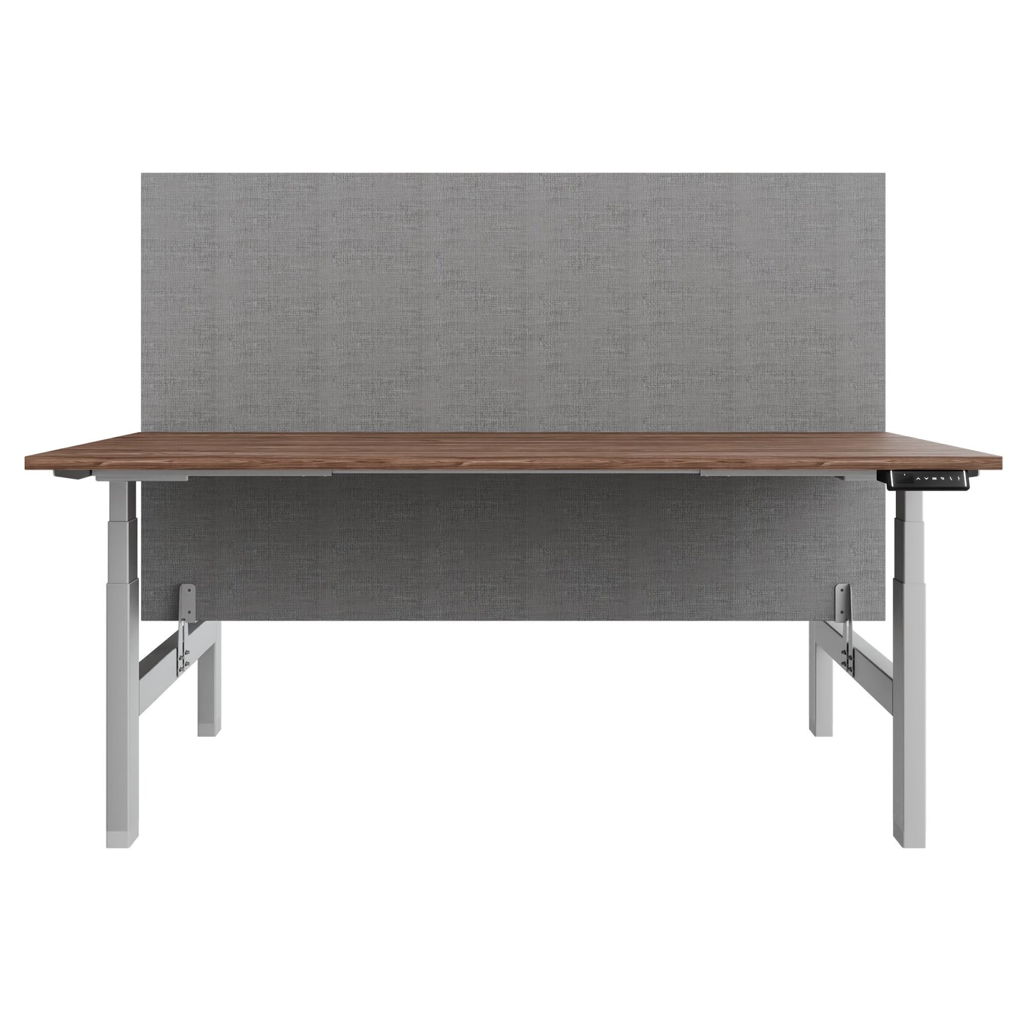 TELDRA Pro Team-Schreibtisch | 1600-1800 mm, elektrisch höhenverstellbar, Echtholz-Furnier Nussbaum