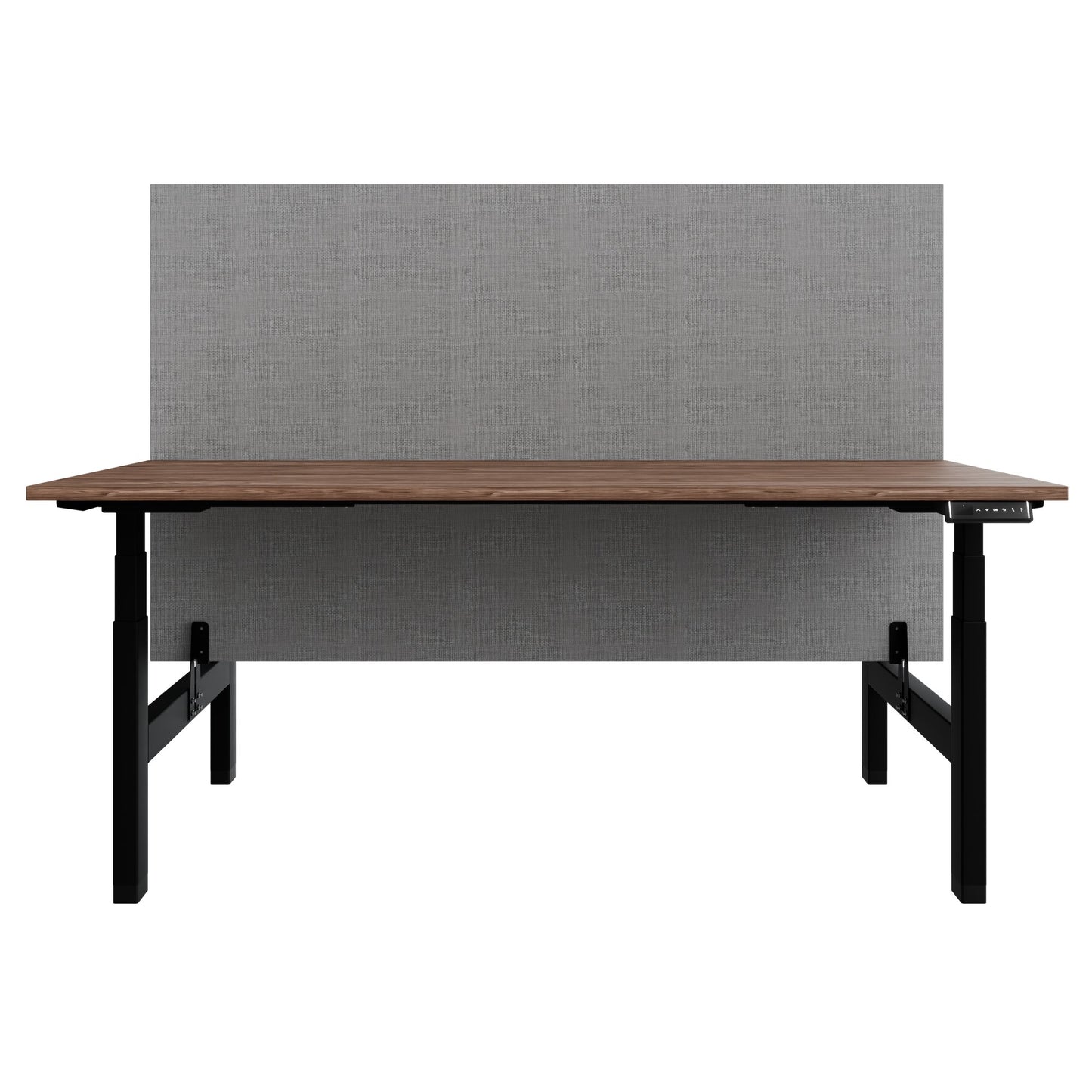 TELDRA Pro Team-Schreibtisch | 1600-1800 mm, elektrisch höhenverstellbar, Echtholz-Furnier Nussbaum