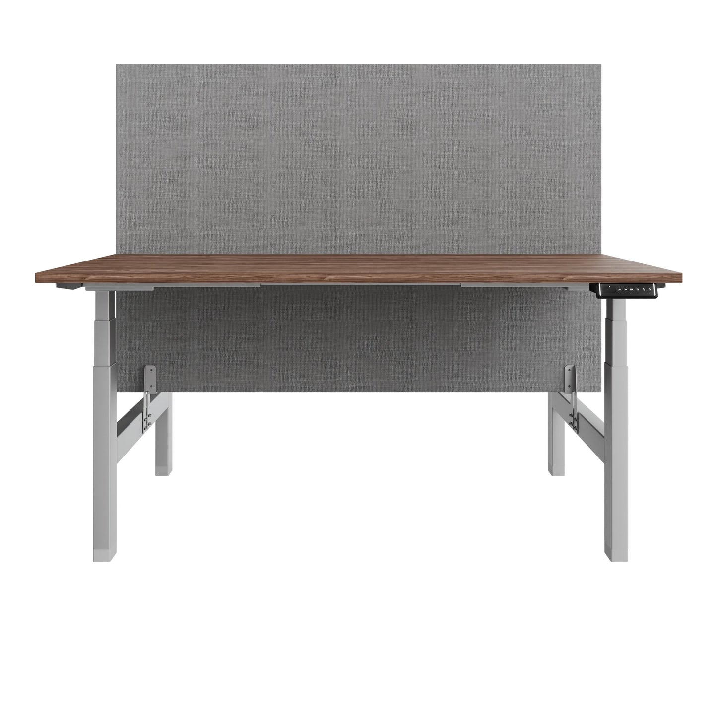 TELDRA Pro Team-Schreibtisch | 1600-1800 mm, elektrisch höhenverstellbar, Echtholz-Furnier Nussbaum