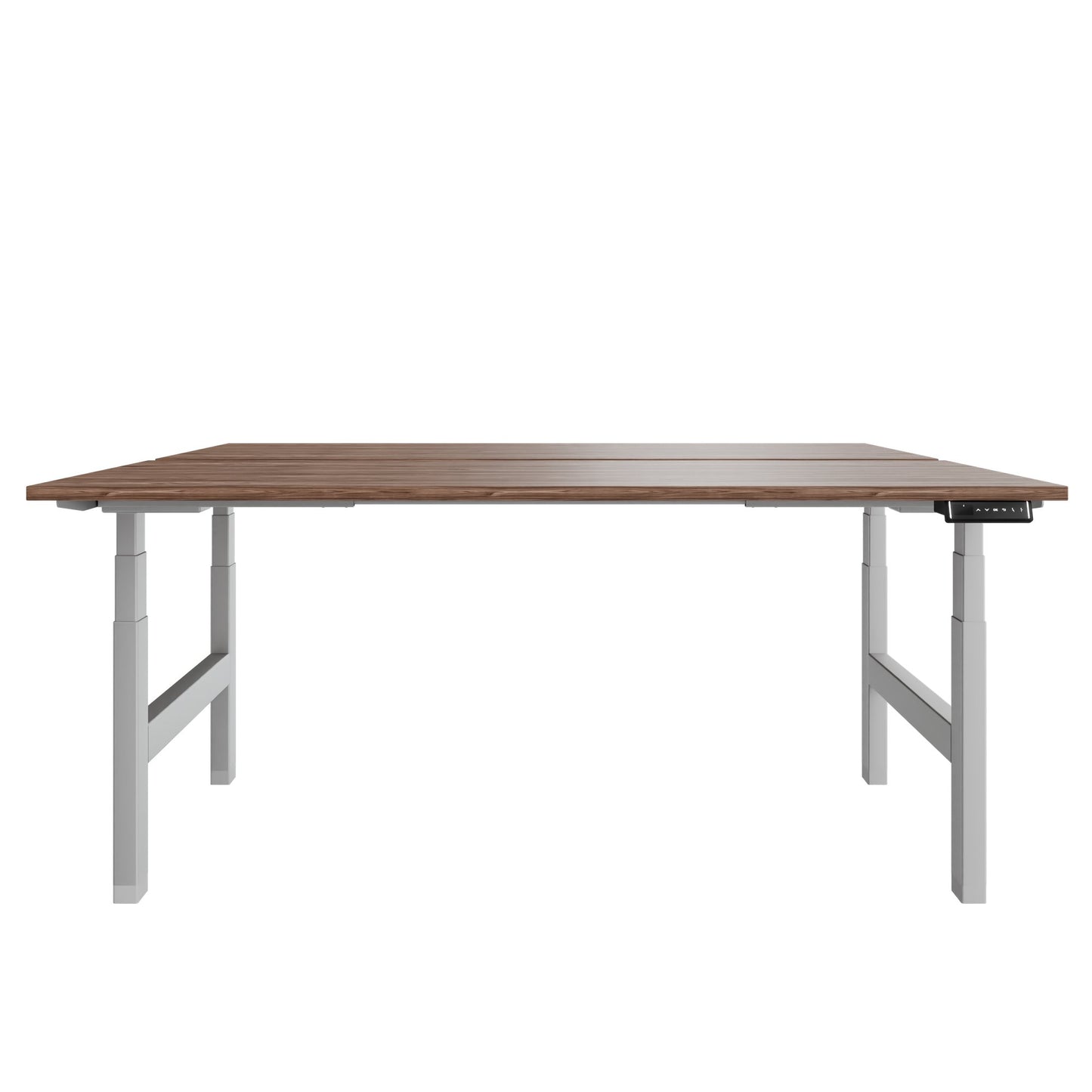 TELDRA Pro Team-Schreibtisch | 1600-1800 mm, elektrisch höhenverstellbar, Echtholz-Furnier Nussbaum