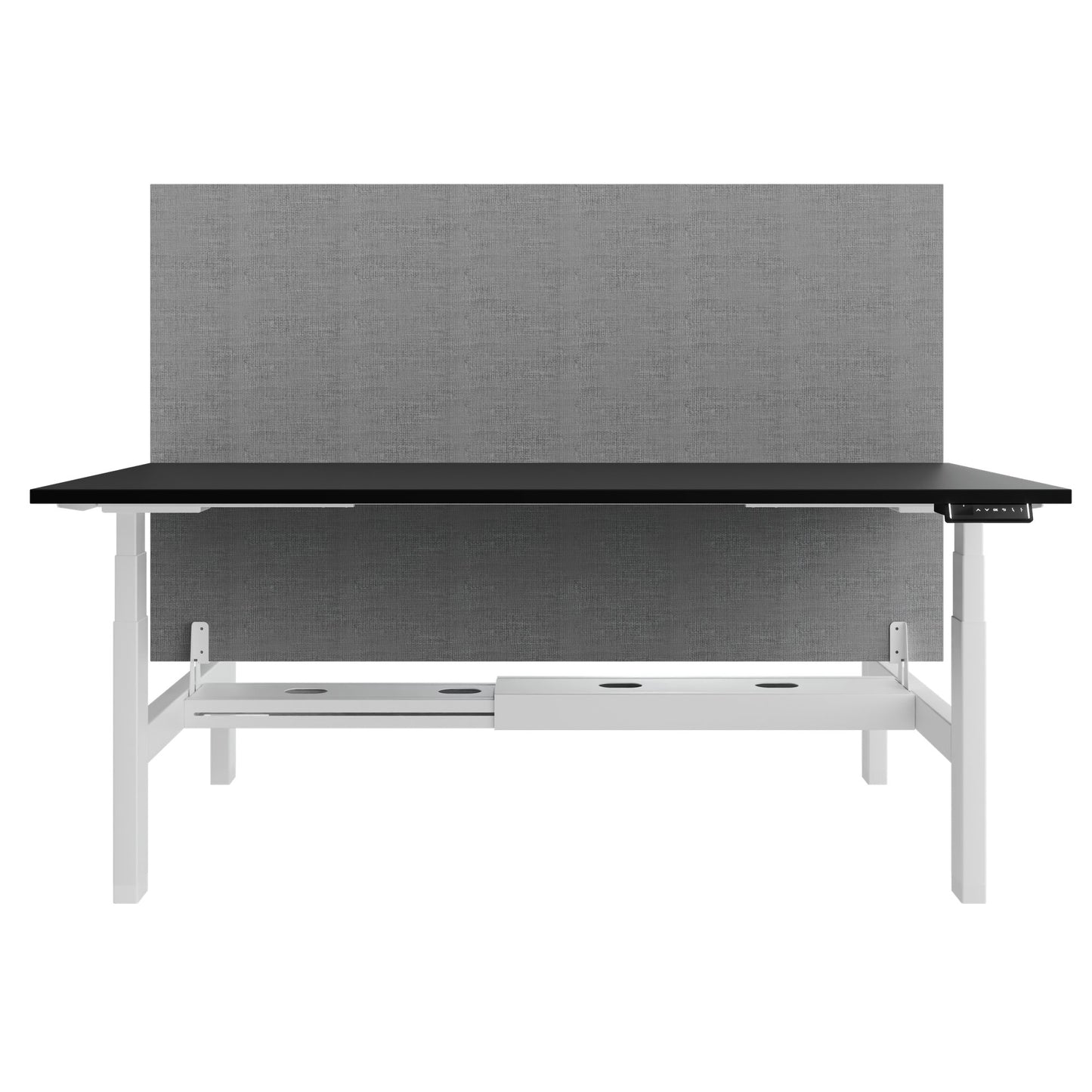 TELDRA Pro Team-Schreibtisch | 1600-1800 mm, elektrisch höhenverstellbar, Linoleum Charcoal