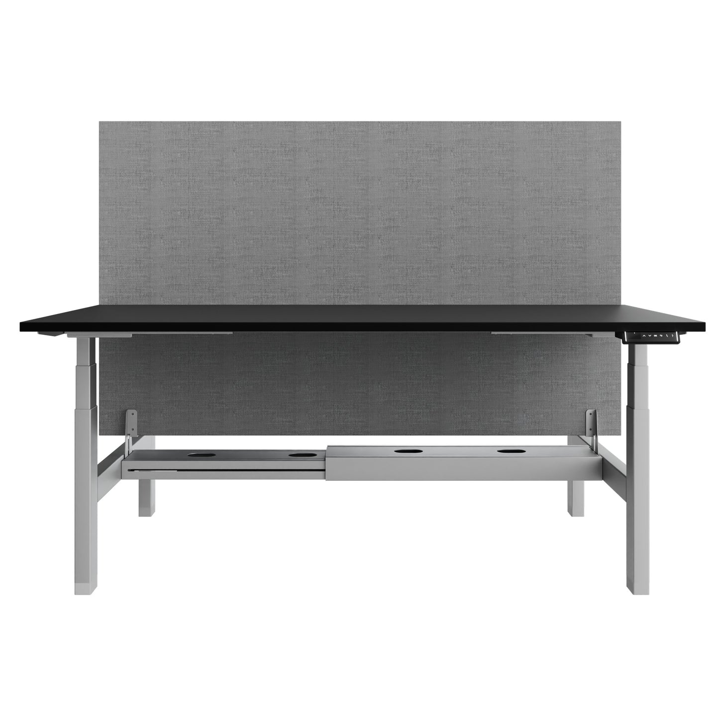 TELDRA Pro Team-Schreibtisch | 1600-1800 mm, elektrisch höhenverstellbar, Linoleum Charcoal