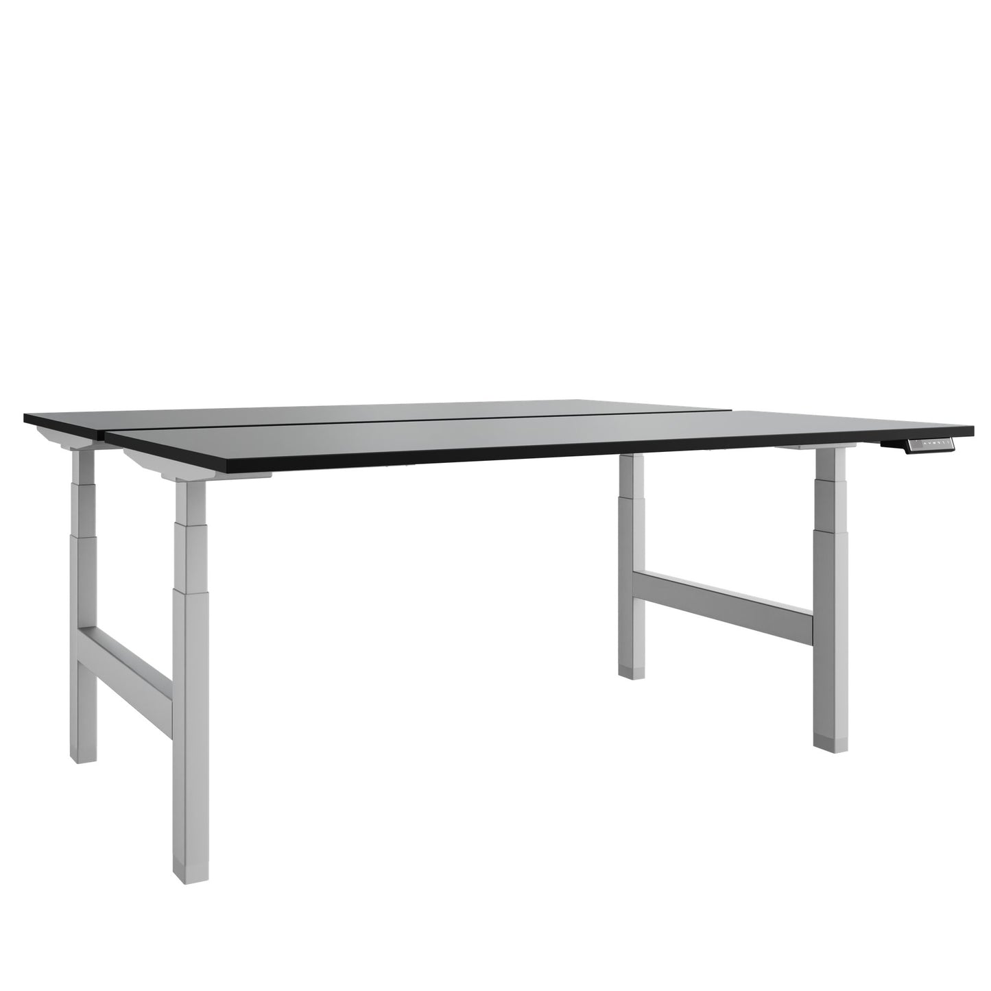 TELDRA Pro Team-Schreibtisch | 1600-1800 mm, elektrisch höhenverstellbar, Linoleum Charcoal