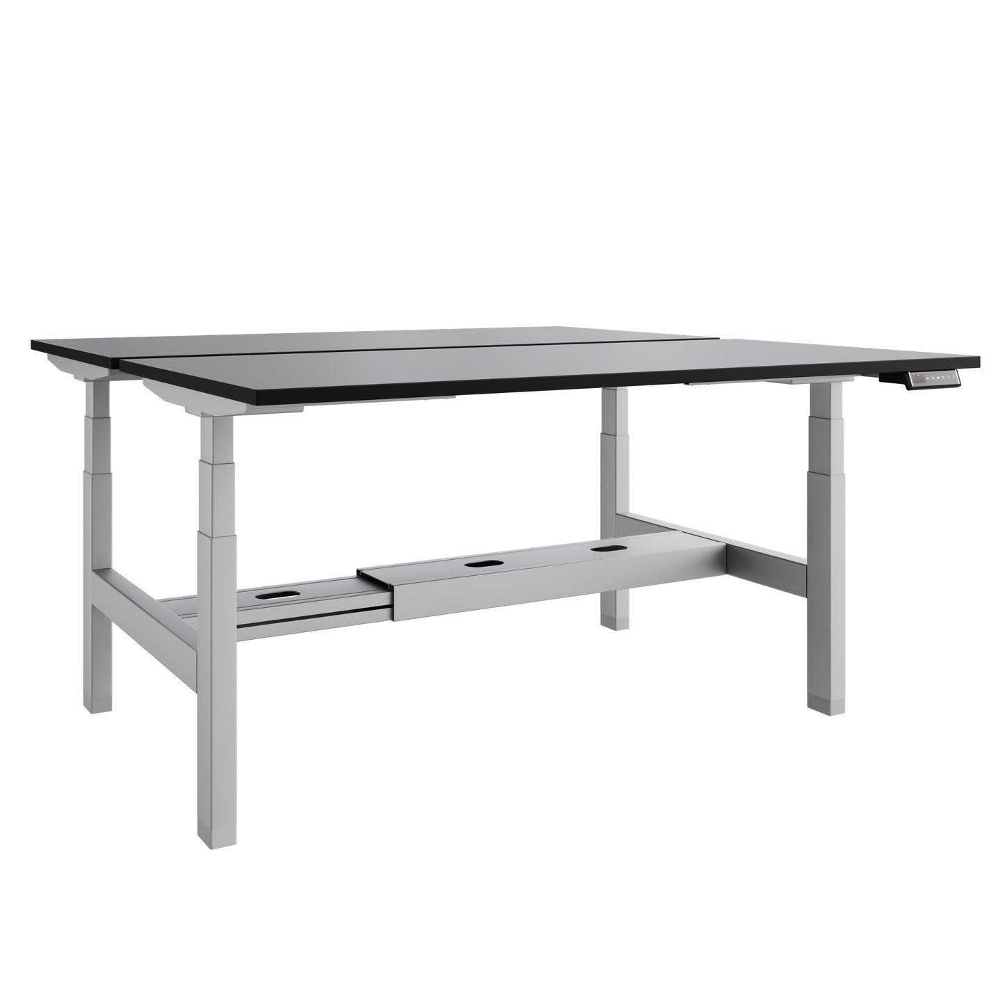 TELDRA Pro Team-Schreibtisch | 1600-1800 mm, elektrisch höhenverstellbar, Linoleum Charcoal