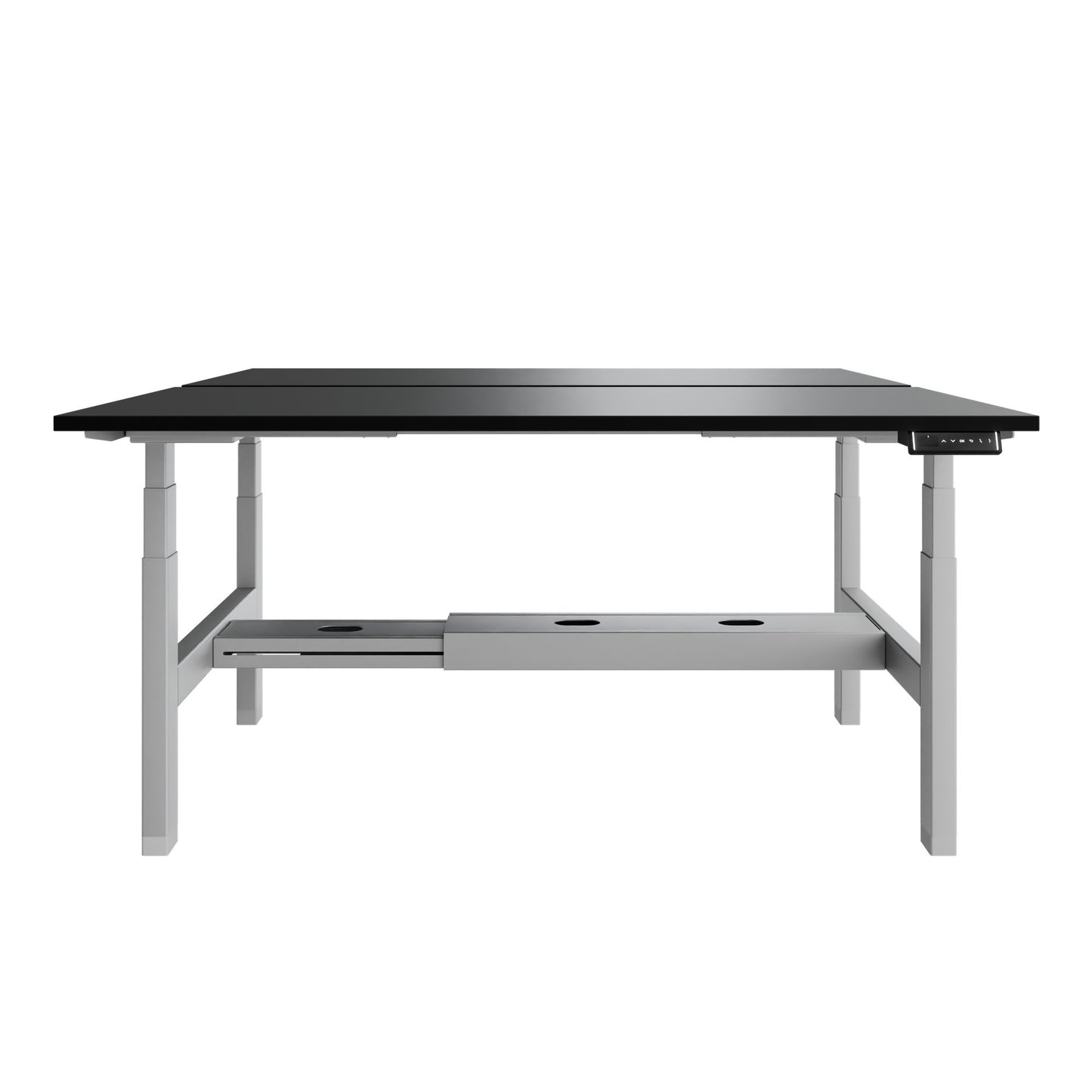 TELDRA Pro Team-Schreibtisch | 1600-1800 mm, elektrisch höhenverstellbar, Linoleum Charcoal