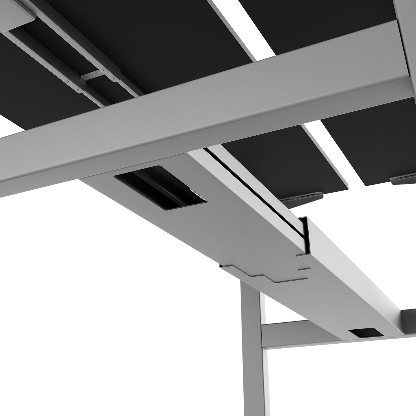 TELDRA Pro Team-Schreibtisch | 1600-1800 mm, elektrisch höhenverstellbar, Linoleum Charcoal
