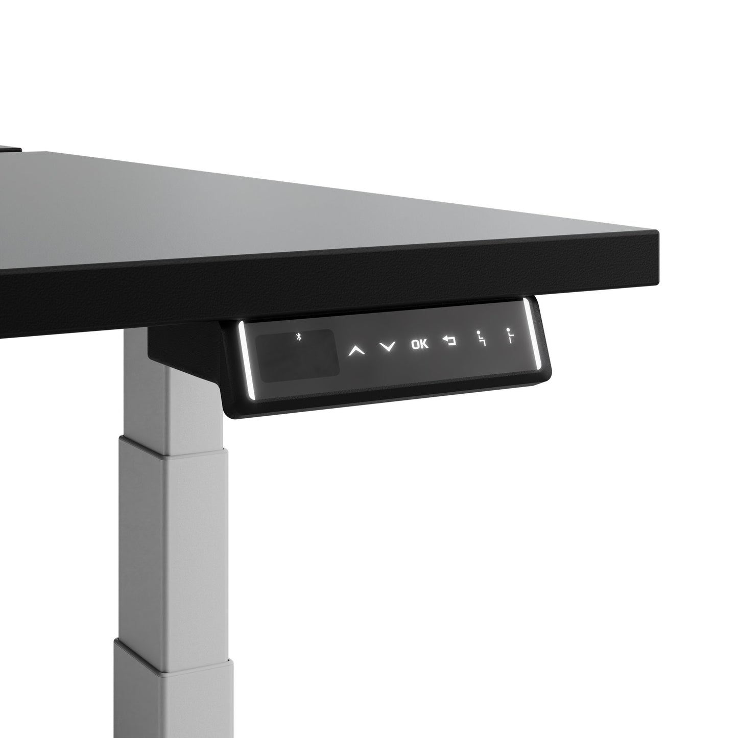 TELDRA Pro Team-Schreibtisch | 1600-1800 mm, elektrisch höhenverstellbar, Linoleum Charcoal