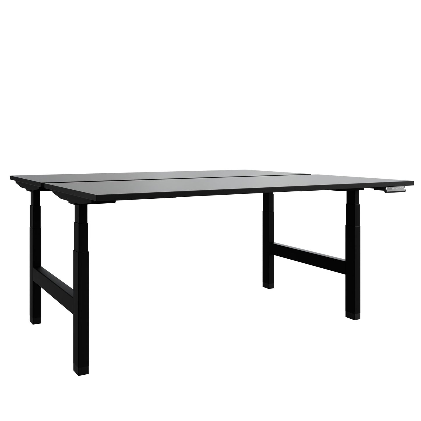 TELDRA Pro Team-Schreibtisch | 1600-1800 mm, elektrisch höhenverstellbar, Linoleum Charcoal