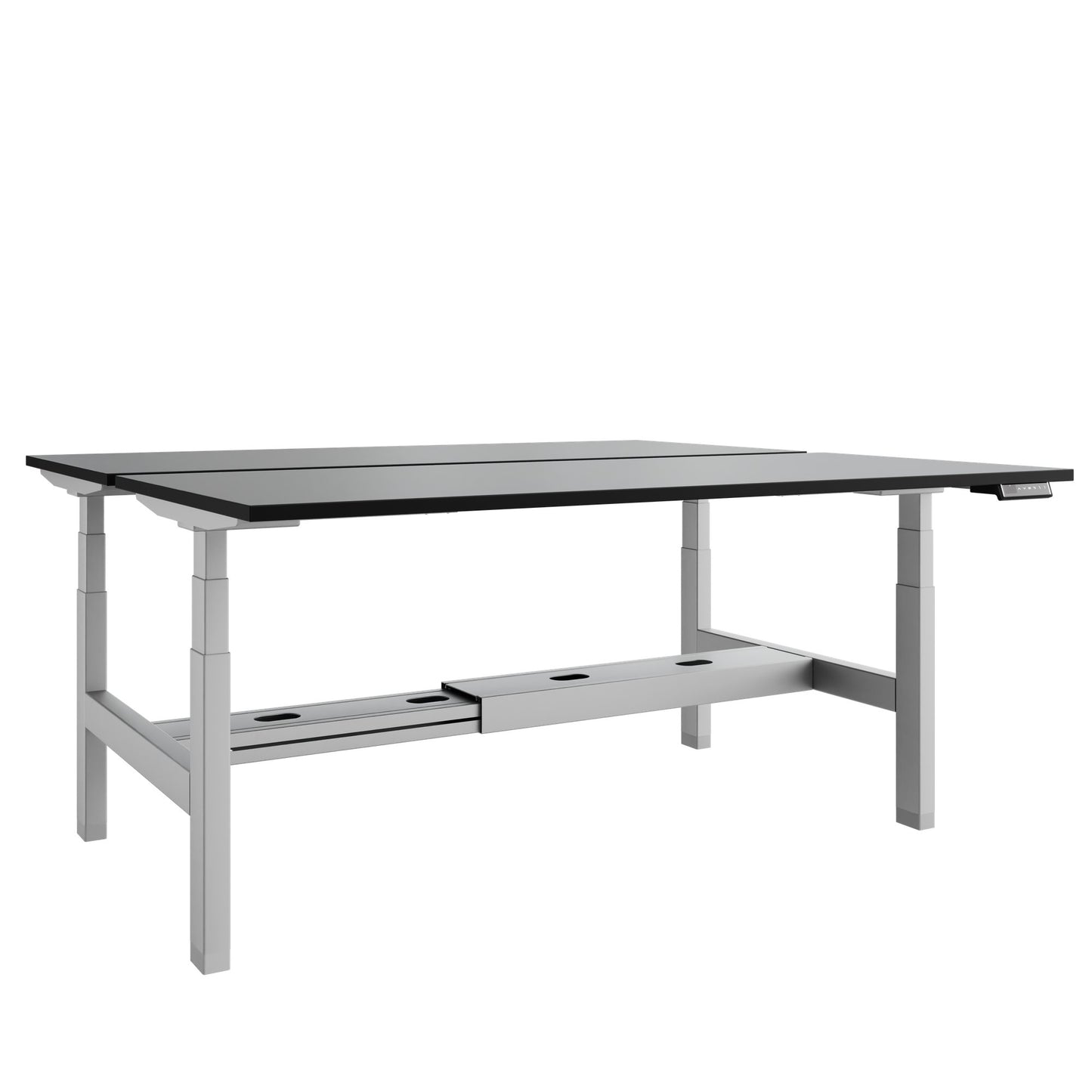 TELDRA Pro Team-Schreibtisch | 1600-1800 mm, elektrisch höhenverstellbar, Linoleum Charcoal