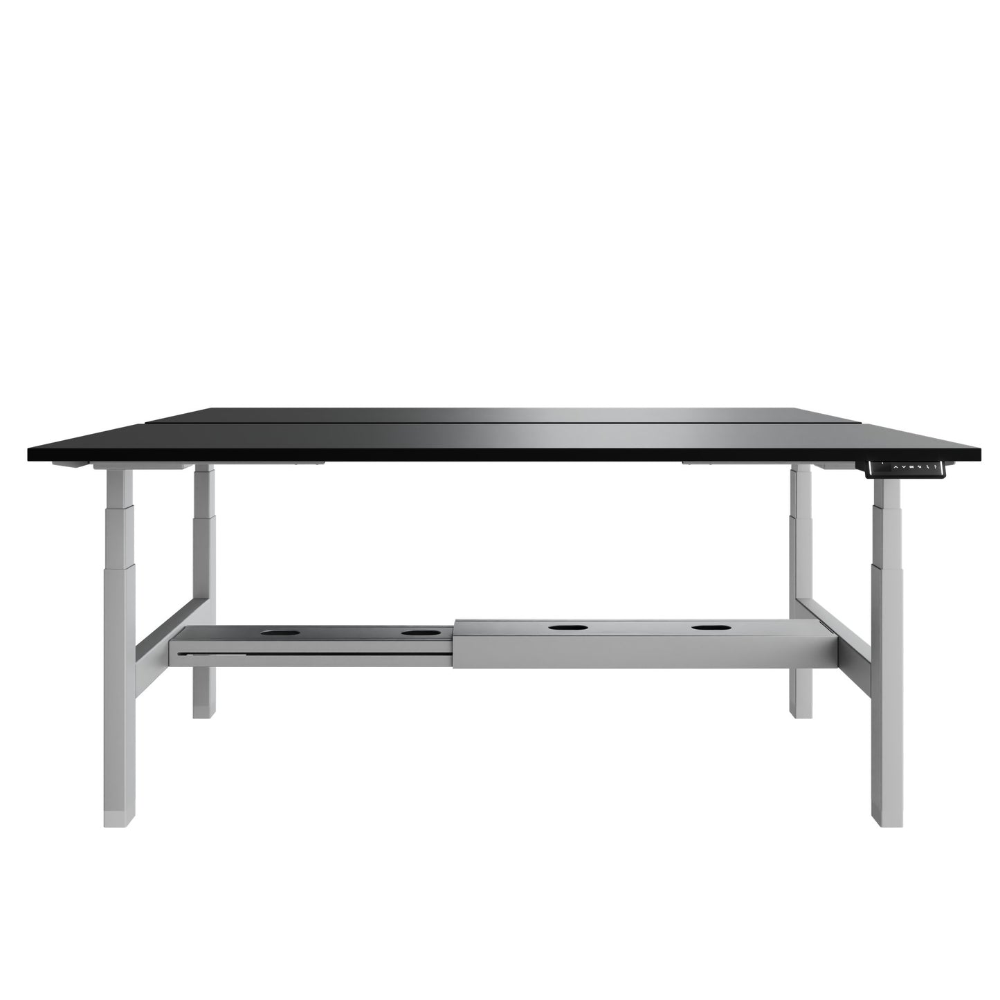 TELDRA Pro Team-Schreibtisch | 1600-1800 mm, elektrisch höhenverstellbar, Linoleum Charcoal