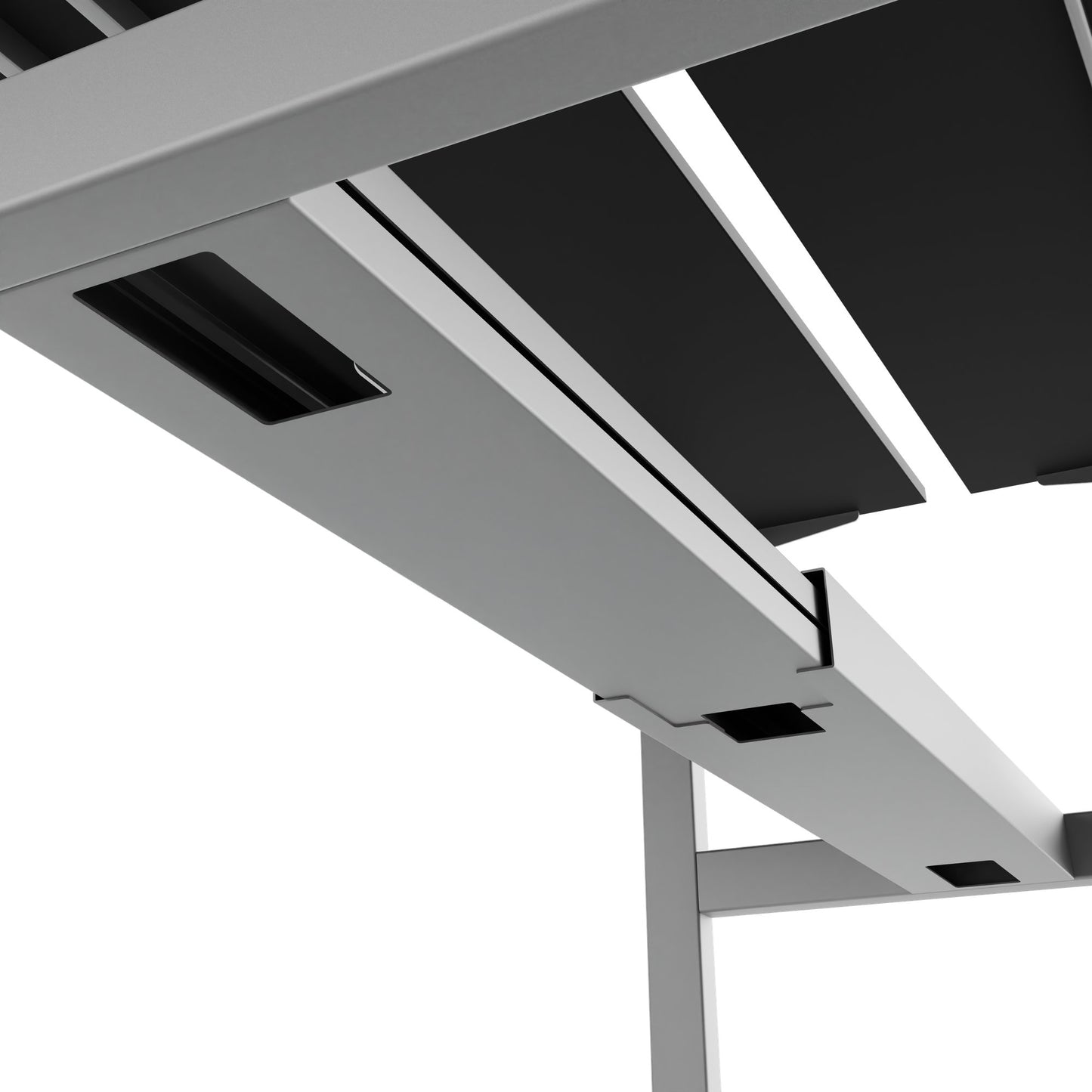 TELDRA Pro Team-Schreibtisch | 1600-1800 mm, elektrisch höhenverstellbar, Linoleum Charcoal