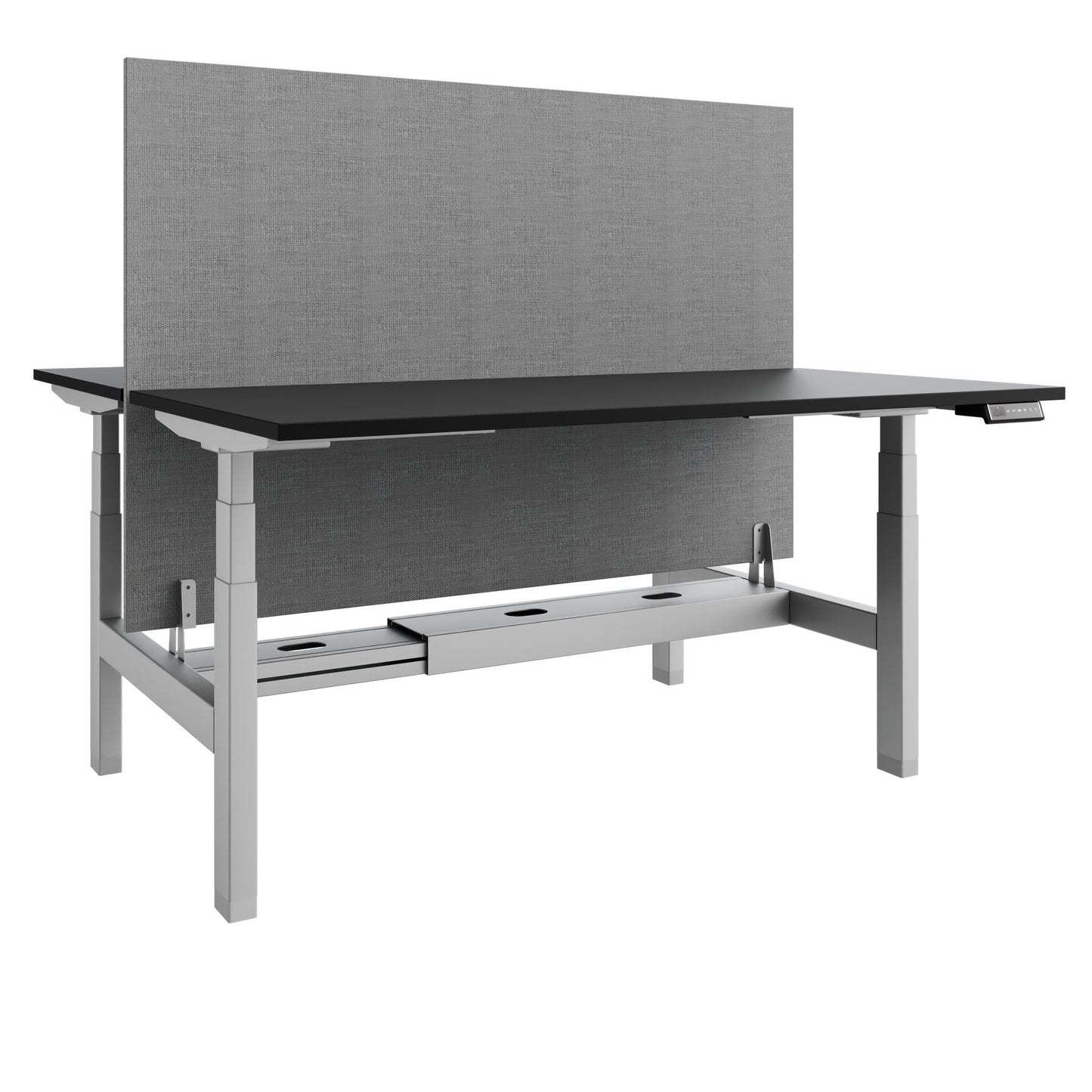 TELDRA Pro Team-Schreibtisch | 1600-1800 mm, elektrisch höhenverstellbar, Linoleum Charcoal