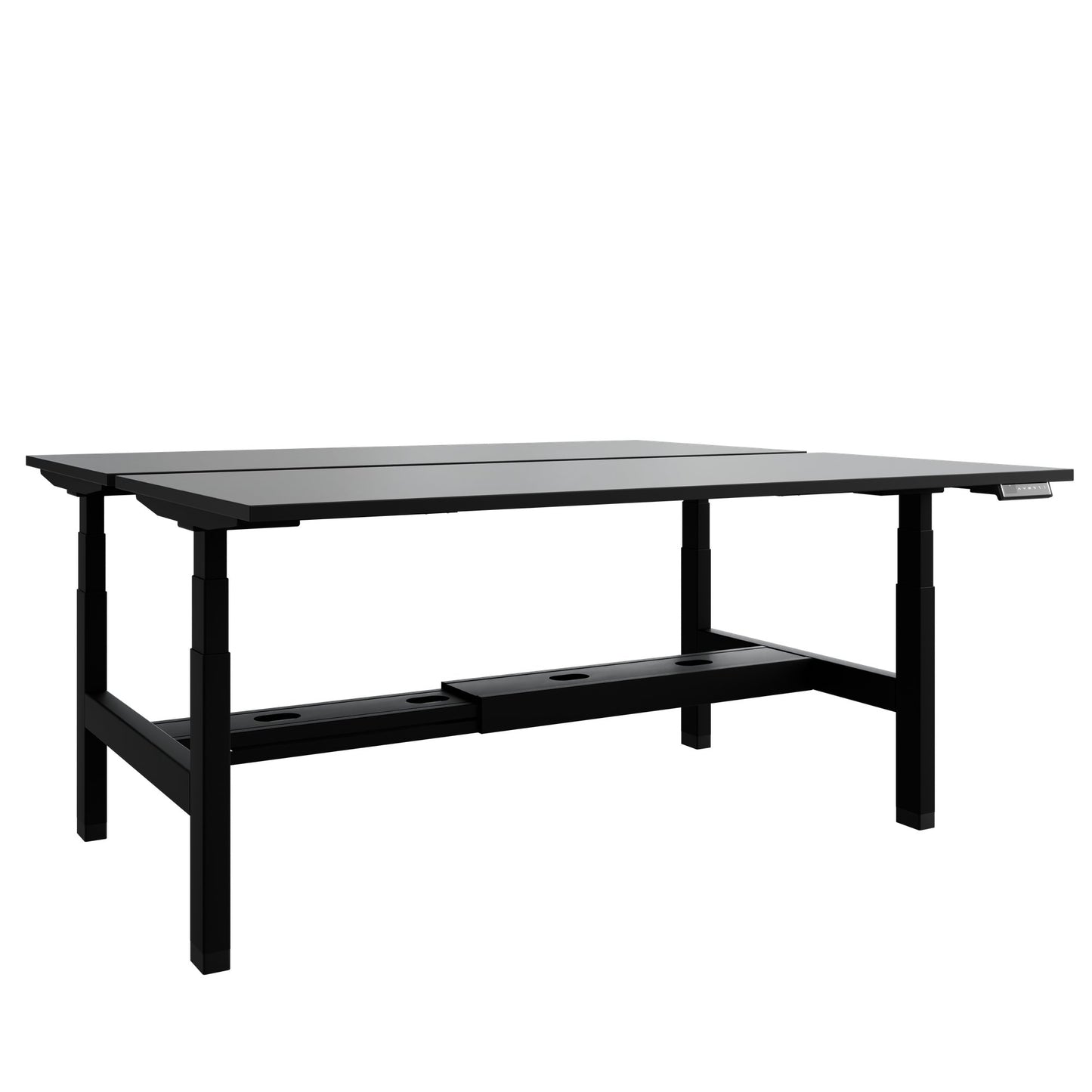 TELDRA Pro Team-Schreibtisch | 1600-1800 mm, elektrisch höhenverstellbar, Linoleum Charcoal