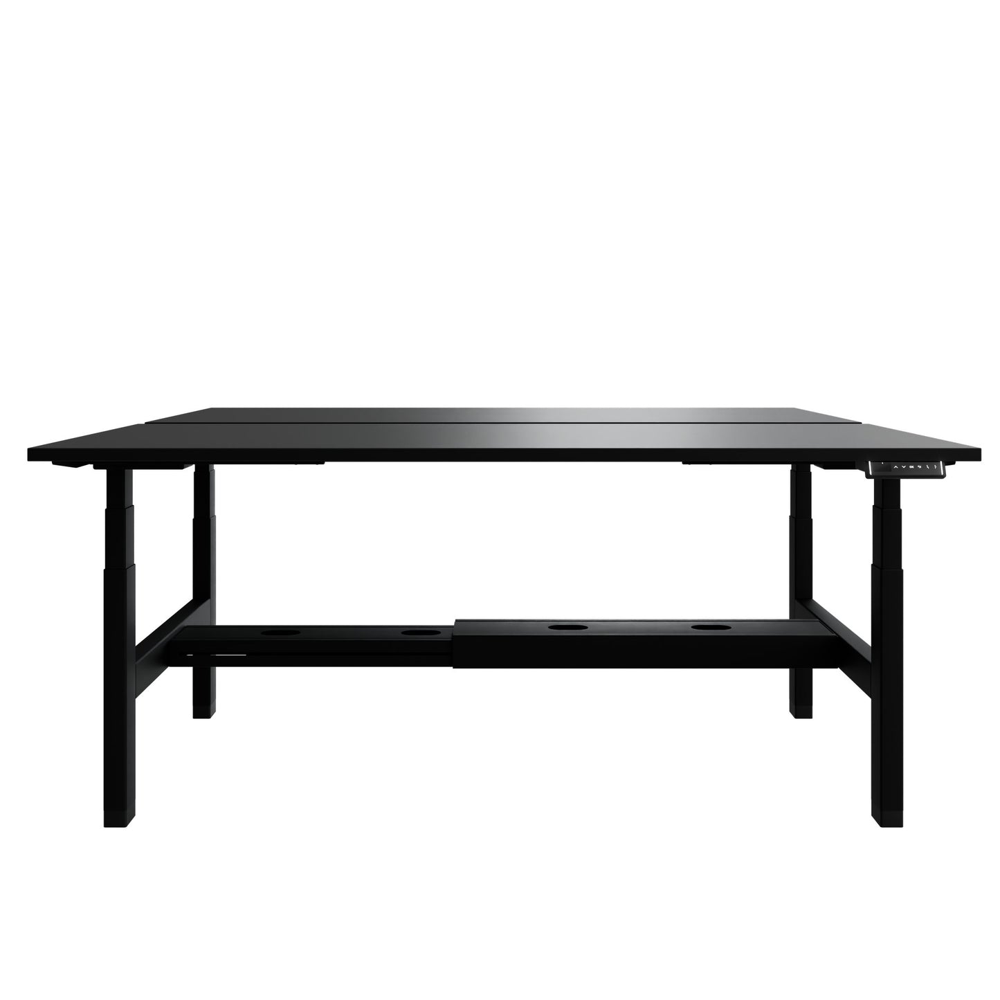 TELDRA Pro Team-Schreibtisch | 1600-1800 mm, elektrisch höhenverstellbar, Linoleum Charcoal