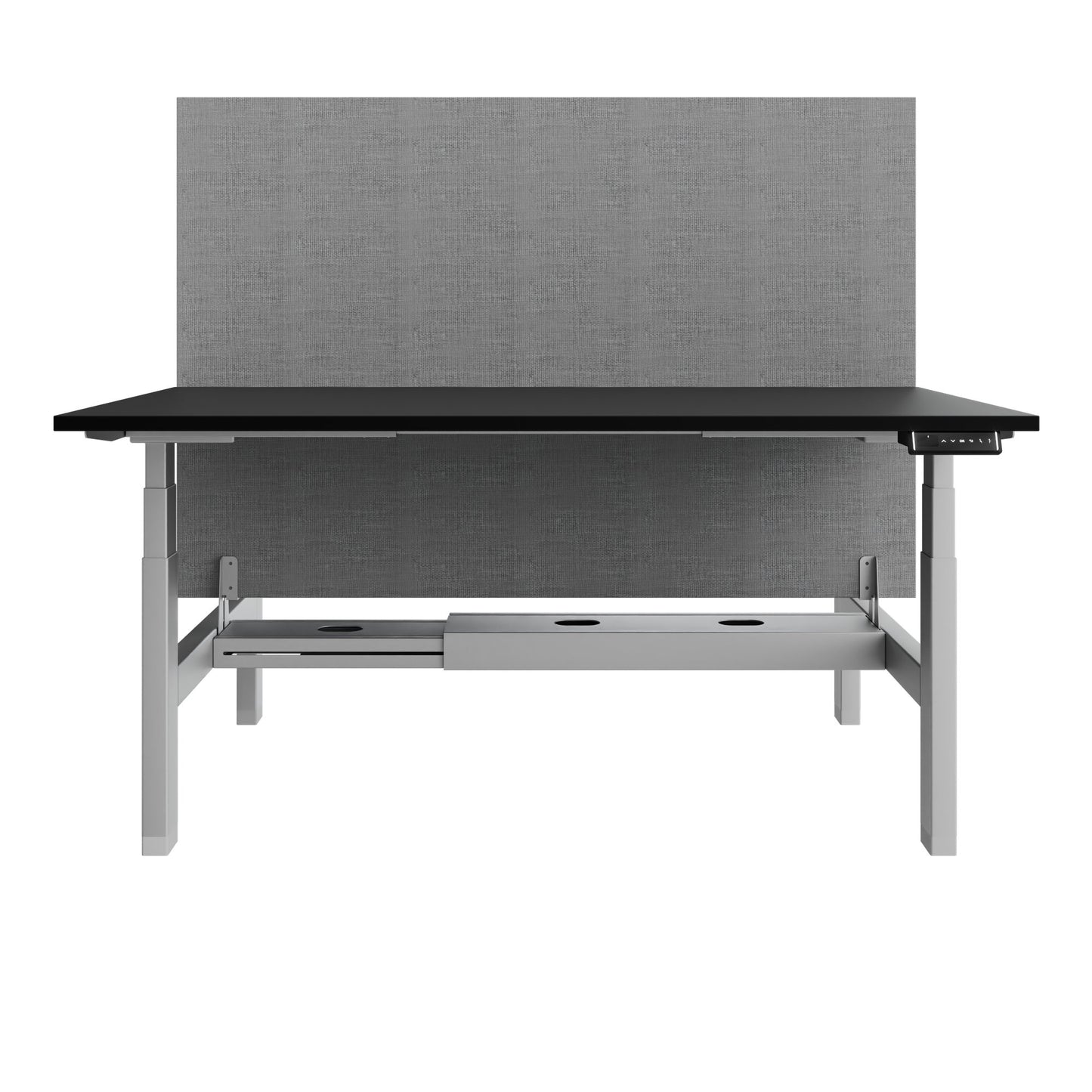 TELDRA Pro Team-Schreibtisch | 1600-1800 mm, elektrisch höhenverstellbar, Linoleum Charcoal