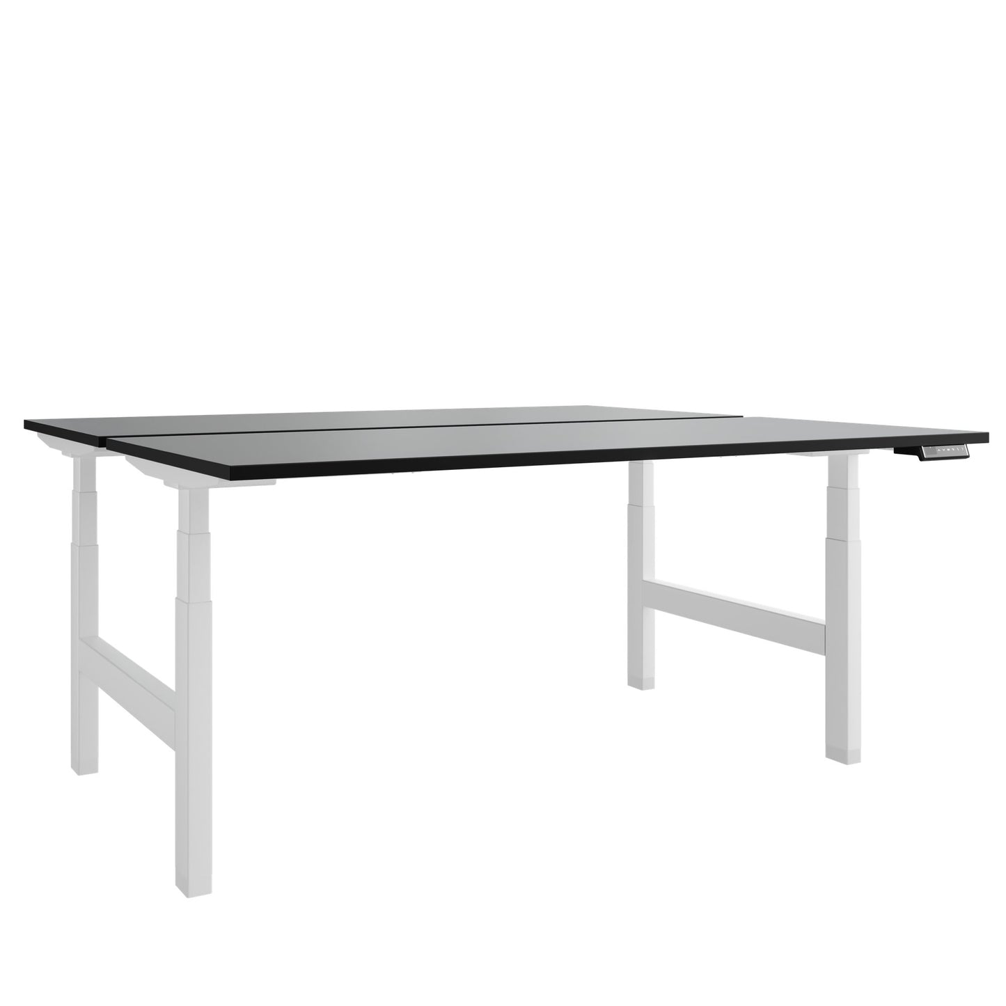 TELDRA Pro Team-Schreibtisch | 1600-1800 mm, elektrisch höhenverstellbar, Linoleum Charcoal