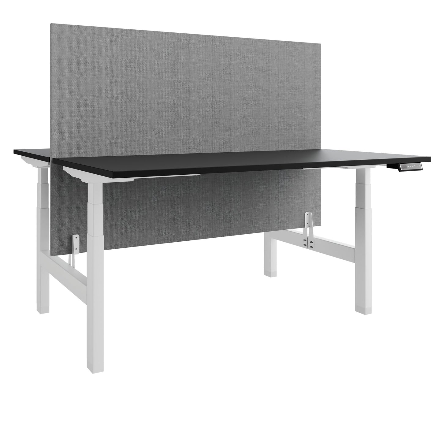 TELDRA Pro Team-Schreibtisch | 1600-1800 mm, elektrisch höhenverstellbar, Linoleum Charcoal