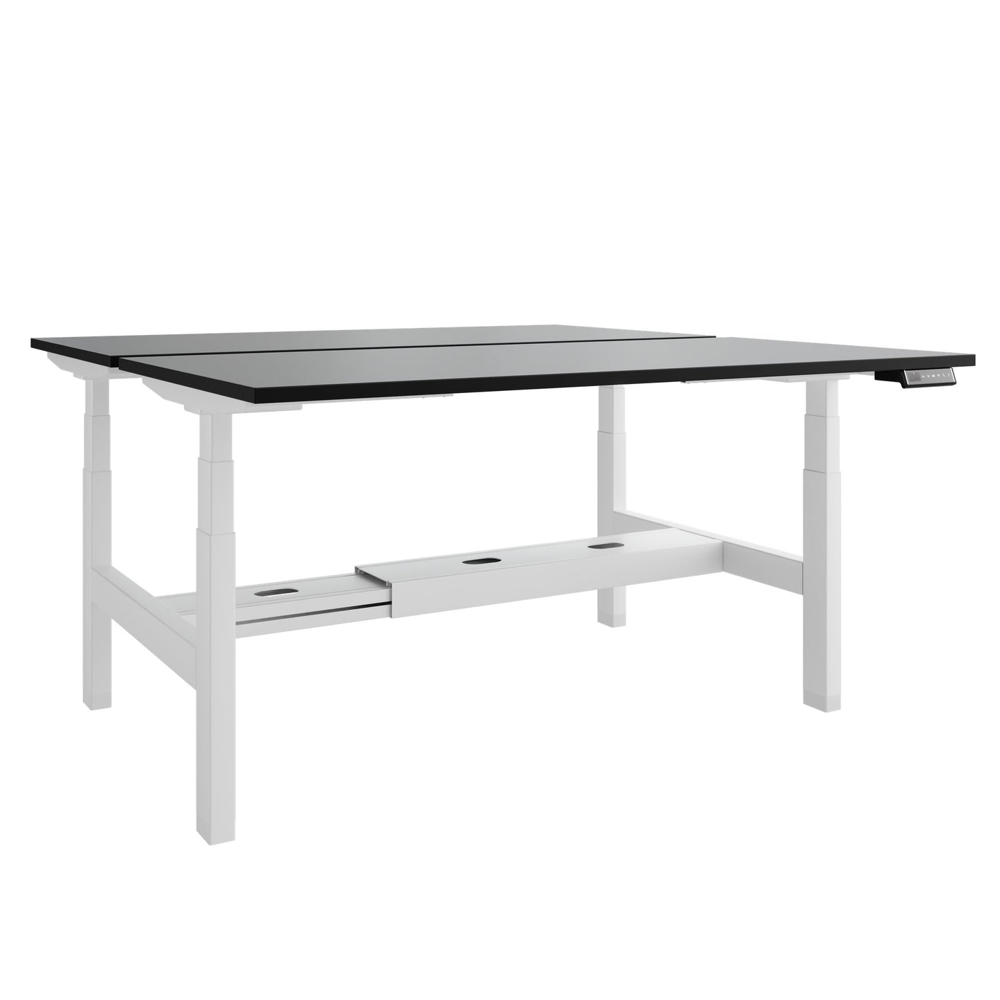 TELDRA Pro Team-Schreibtisch | 1600-1800 mm, elektrisch höhenverstellbar, Linoleum Charcoal