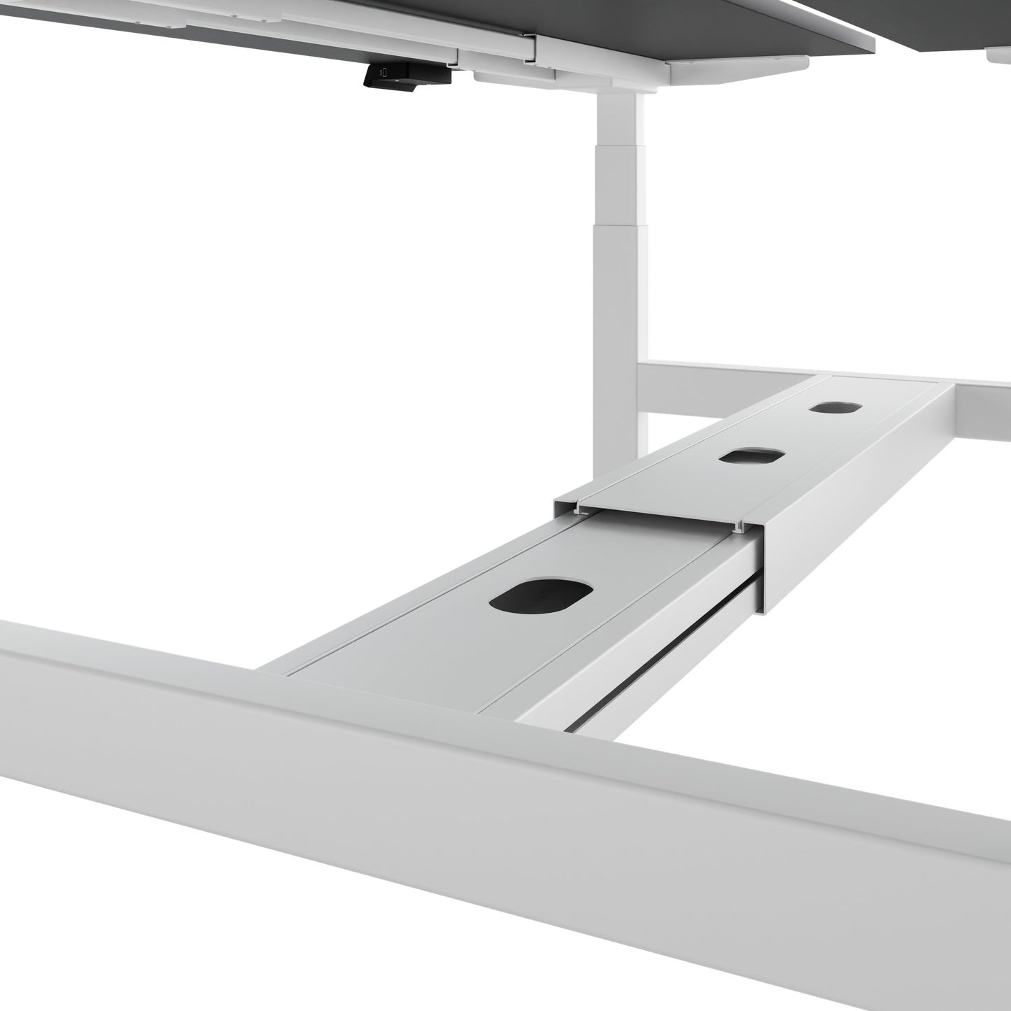 TELDRA Pro Team-Schreibtisch | 1600-1800 mm, elektrisch höhenverstellbar, Linoleum Charcoal