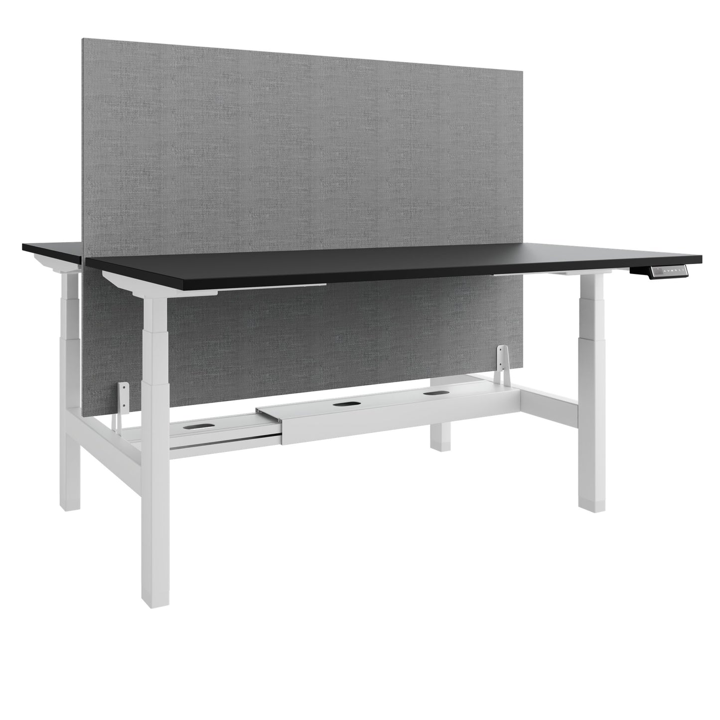TELDRA Pro Team-Schreibtisch | 1600-1800 mm, elektrisch höhenverstellbar, Linoleum Charcoal