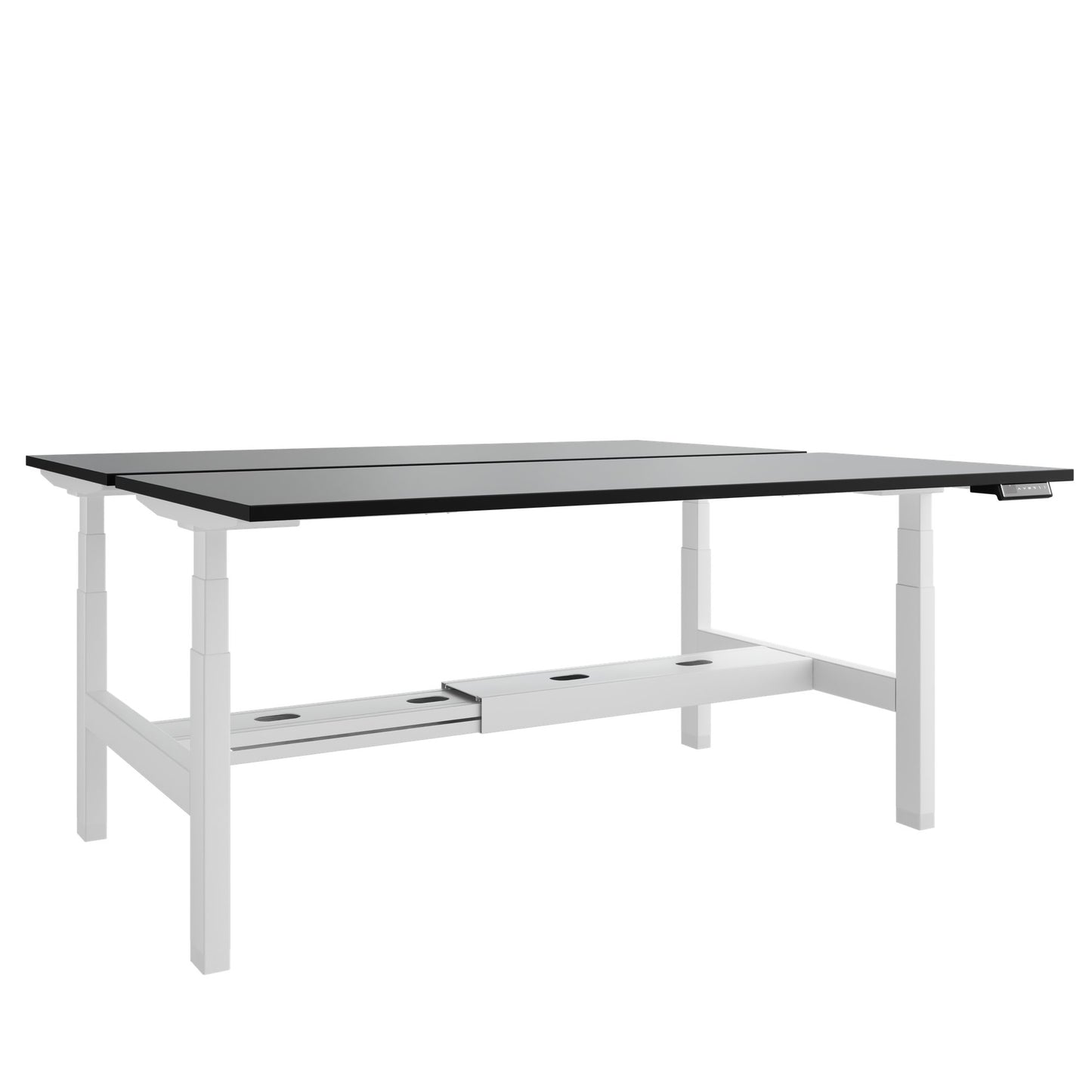 TELDRA Pro Team-Schreibtisch | 1600-1800 mm, elektrisch höhenverstellbar, Linoleum Charcoal