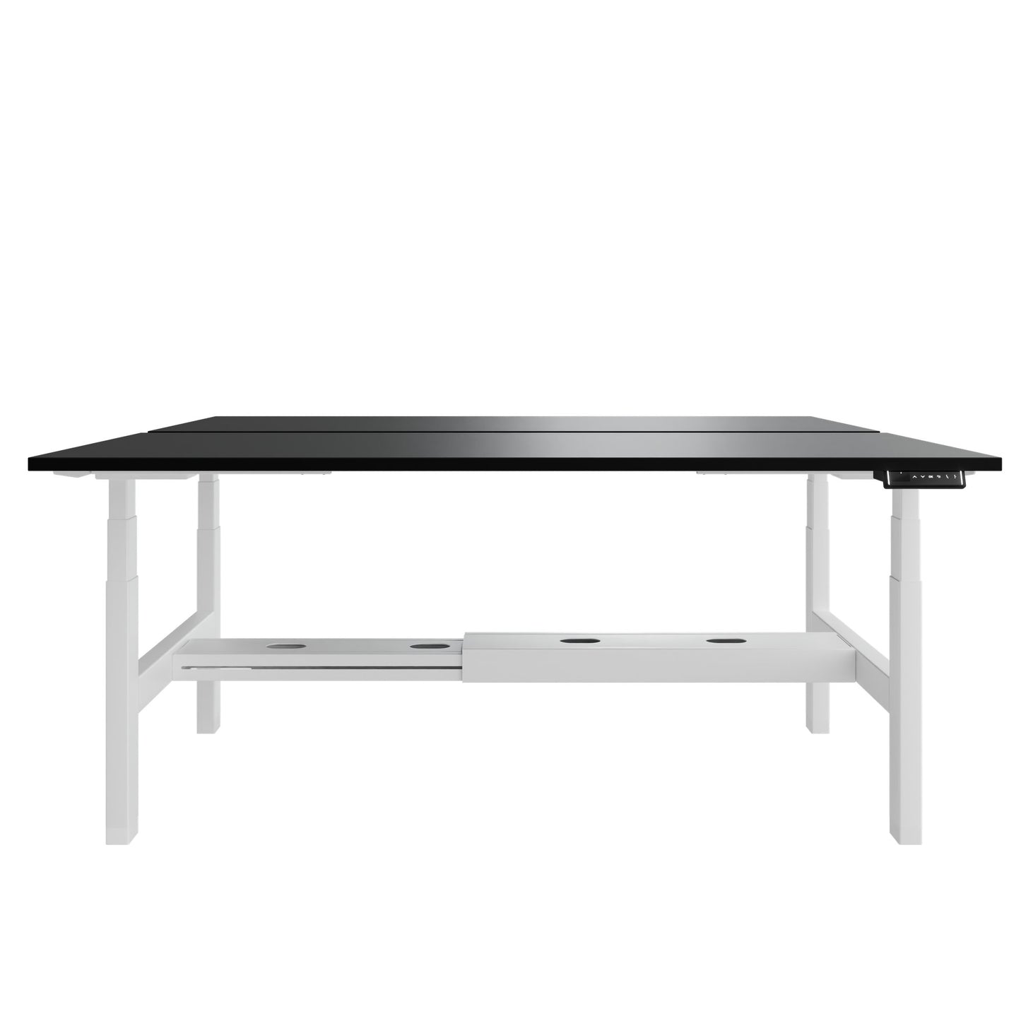 TELDRA Pro Team-Schreibtisch | 1600-1800 mm, elektrisch höhenverstellbar, Linoleum Charcoal