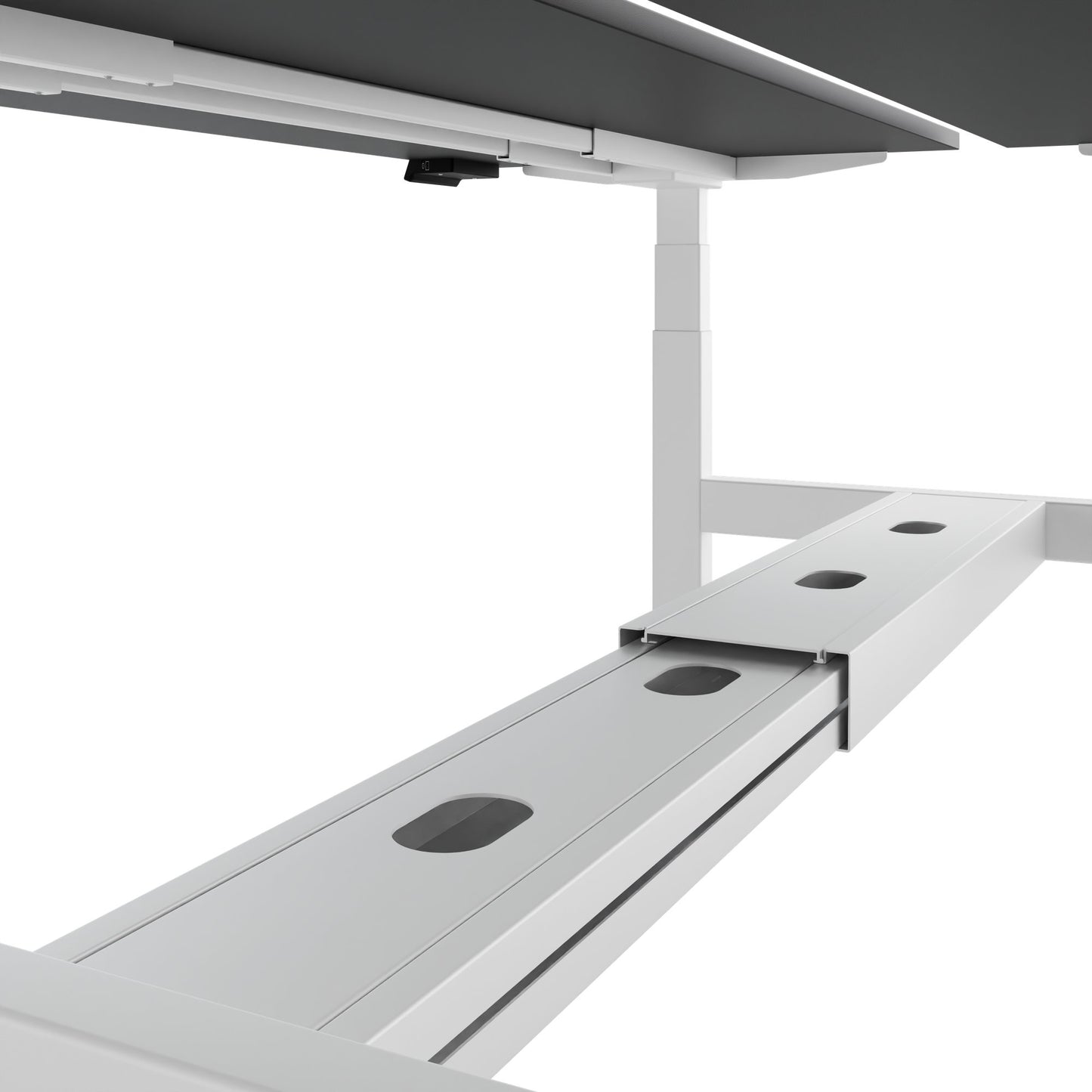 TELDRA Pro Team-Schreibtisch | 1600-1800 mm, elektrisch höhenverstellbar, Linoleum Charcoal