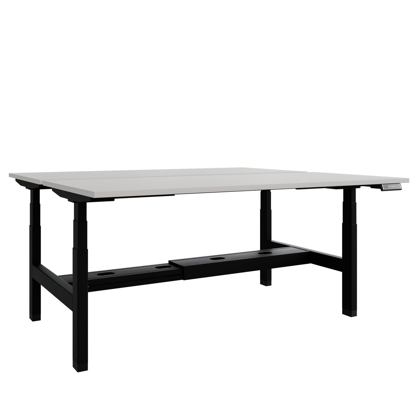 TELDRA Pro Team-Schreibtisch | 1600-1800 mm, elektrisch höhenverstellbar, Linoleum Pebble