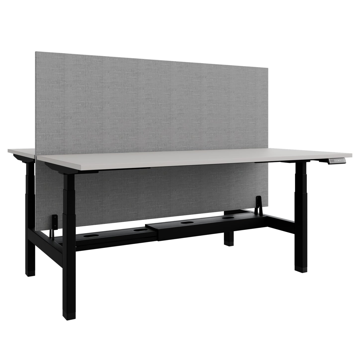 TELDRA Pro Team-Schreibtisch | 1600-1800 mm, elektrisch höhenverstellbar, Linoleum Pebble