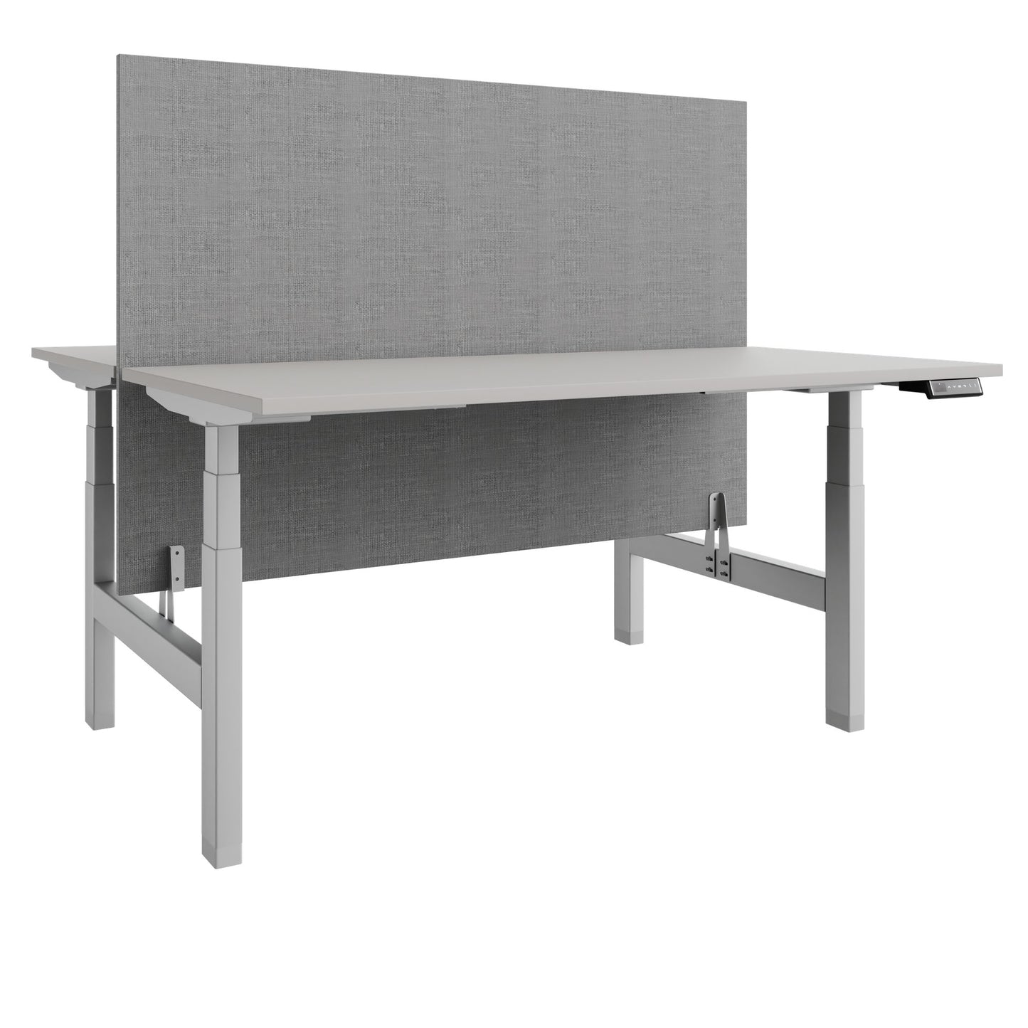 TELDRA Pro Team-Schreibtisch | 1600-1800 mm, elektrisch höhenverstellbar, Linoleum Pebble