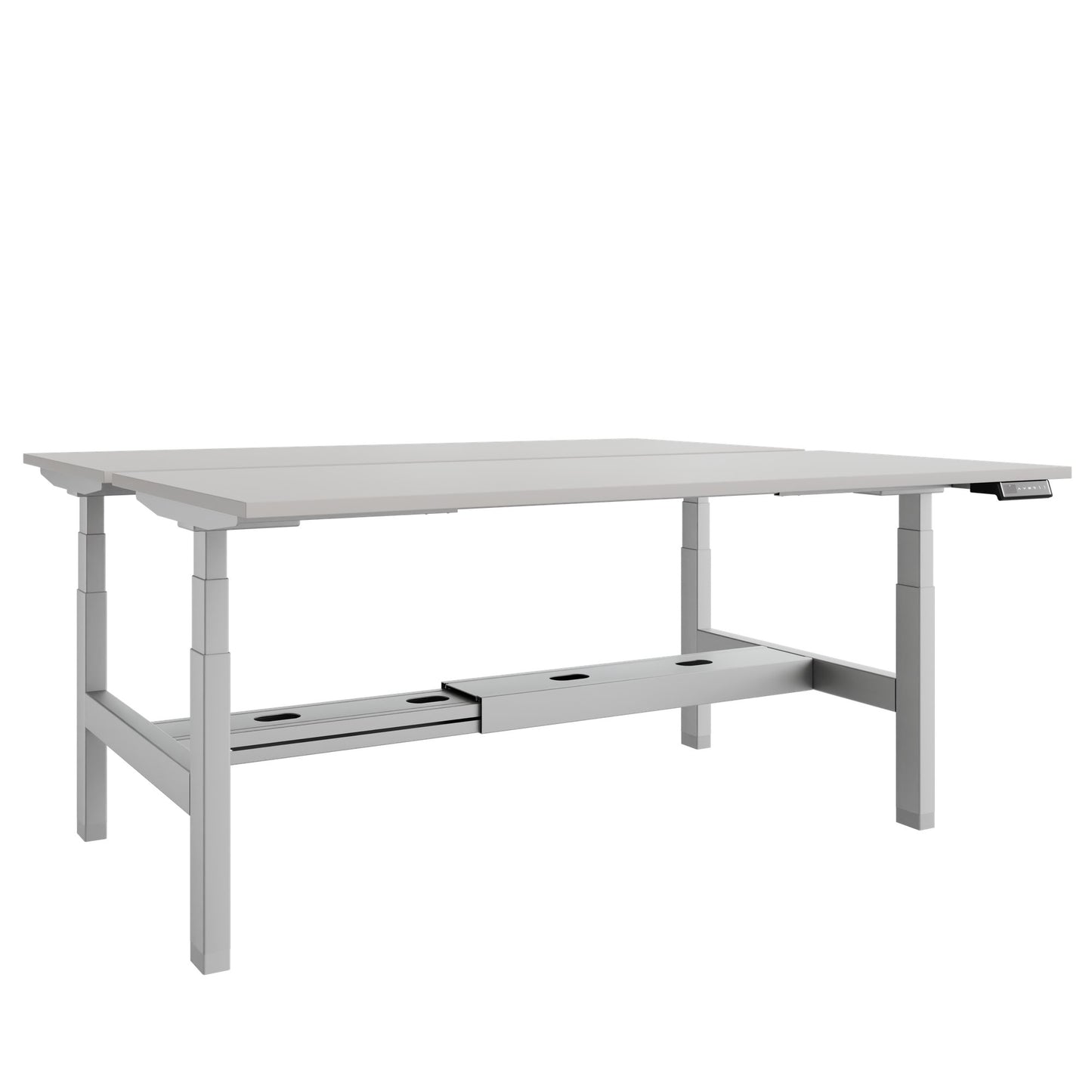 TELDRA Pro Team-Schreibtisch | 1600-1800 mm, elektrisch höhenverstellbar, Linoleum Pebble