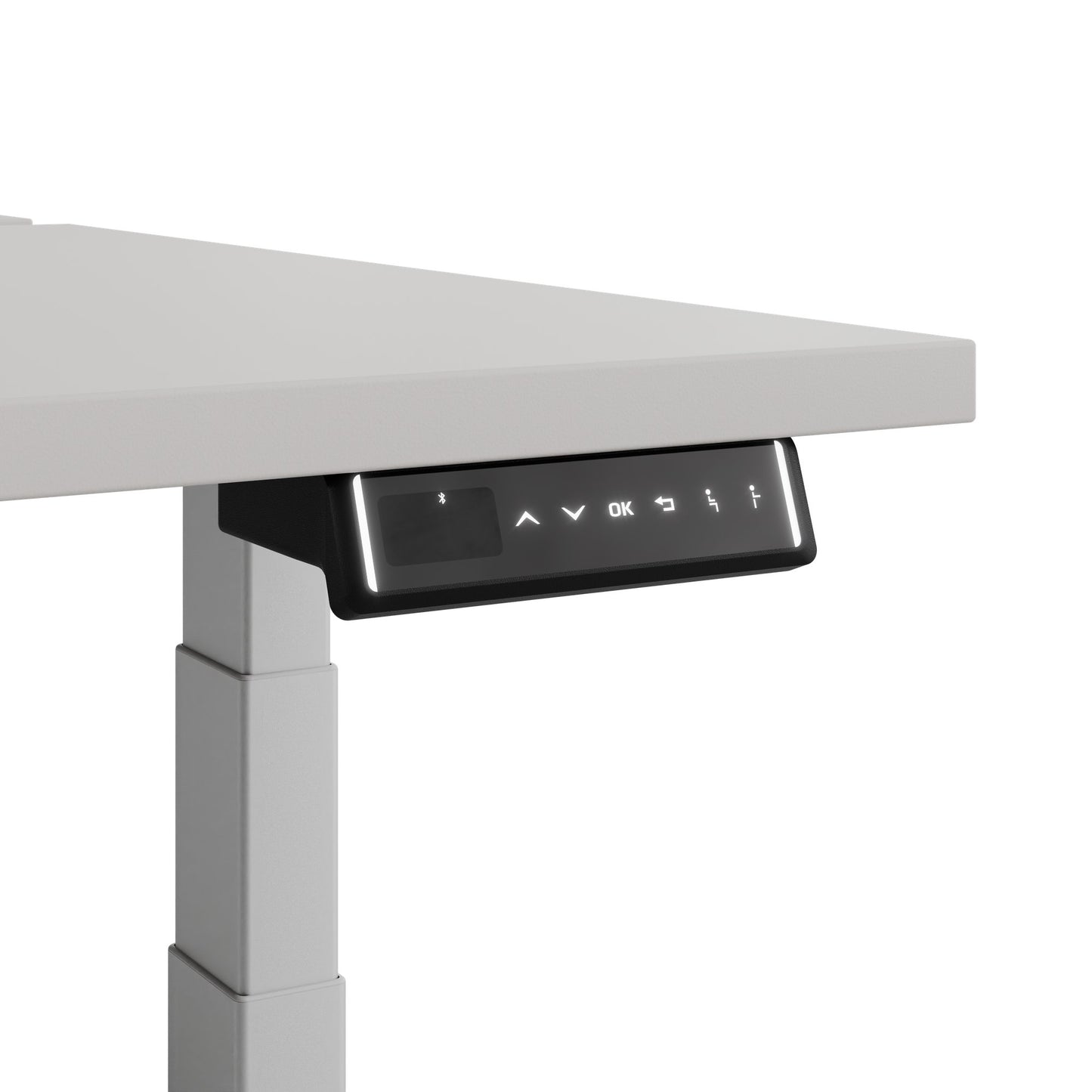 TELDRA Pro Team-Schreibtisch | 1600-1800 mm, elektrisch höhenverstellbar, Linoleum Pebble