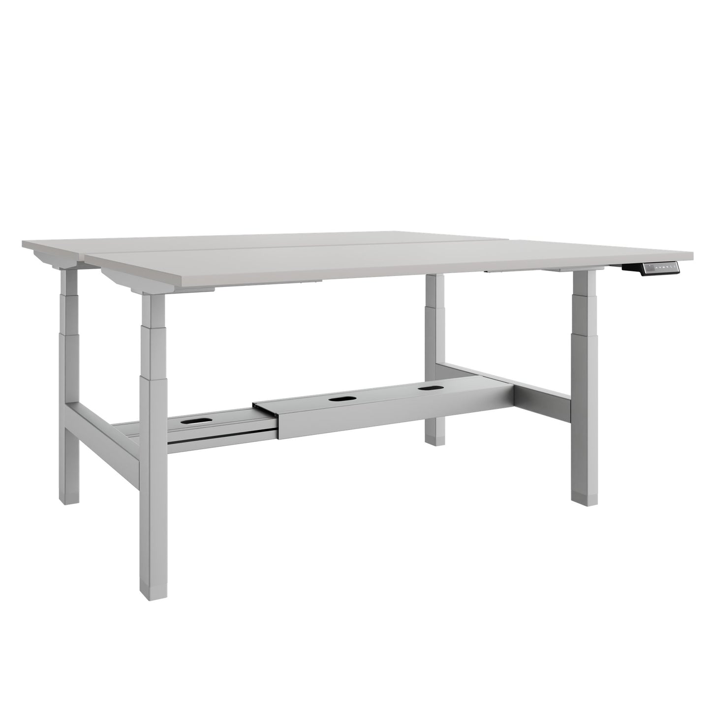 TELDRA Pro Team-Schreibtisch | 1600-1800 mm, elektrisch höhenverstellbar, Linoleum Pebble